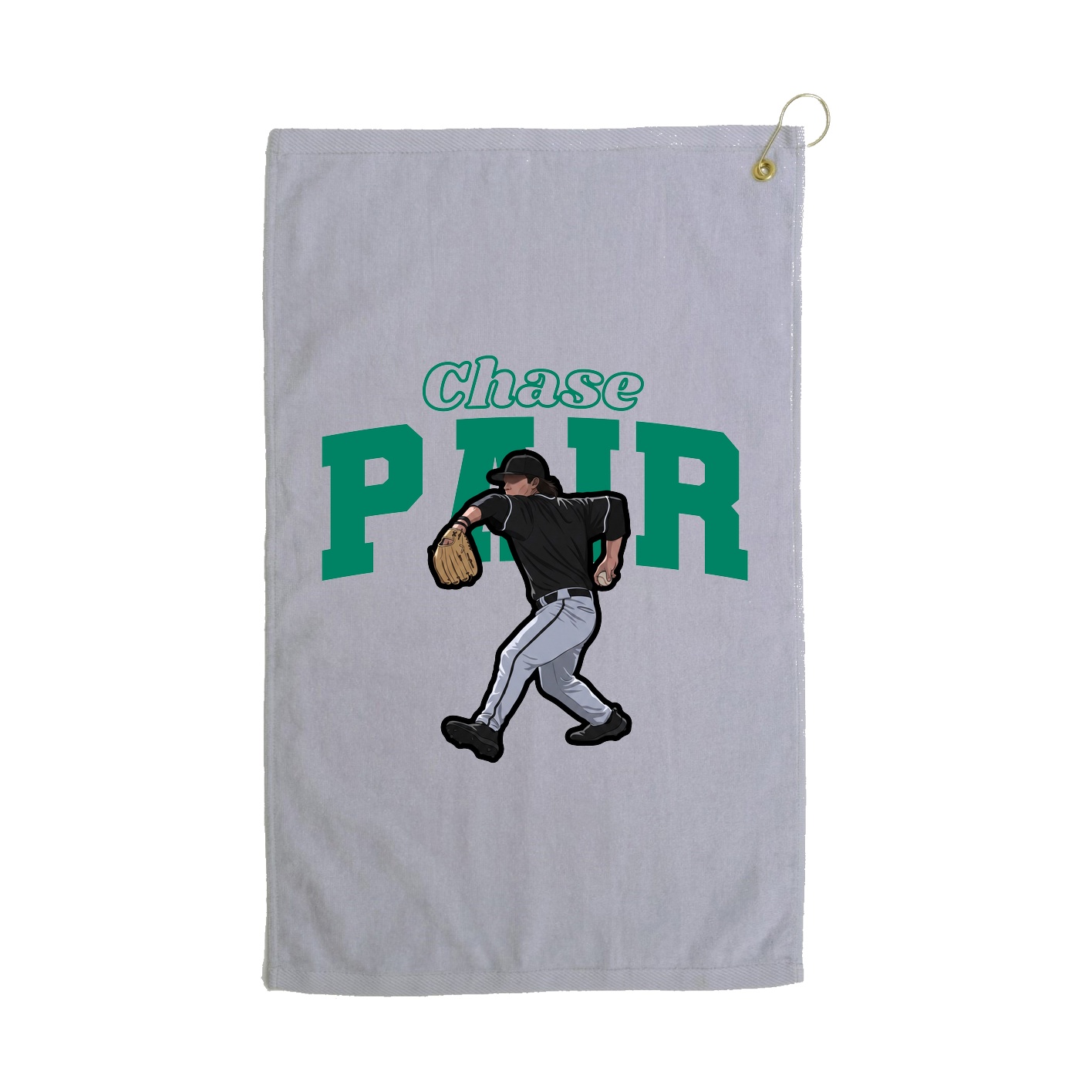 Golf Towel — Name Arch in Grey