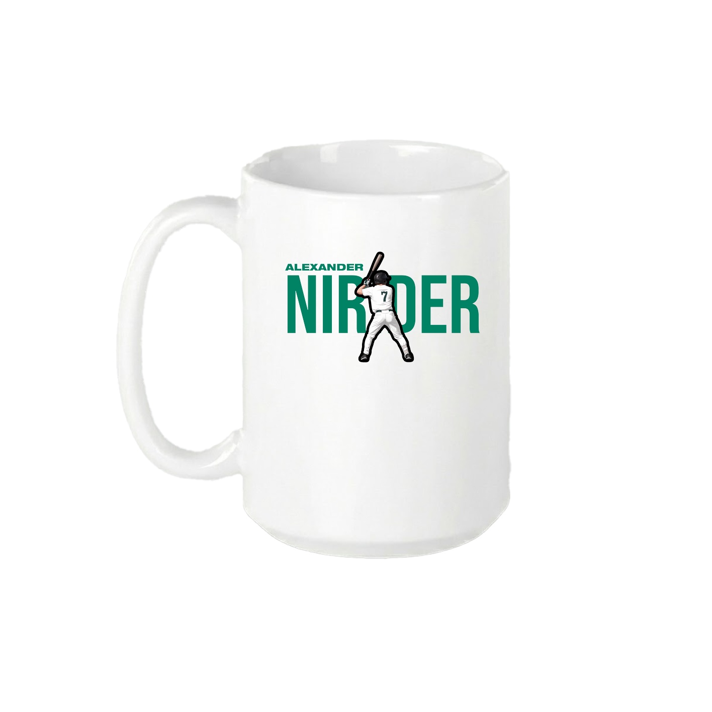15oz Coffee Mug — Player Name in White