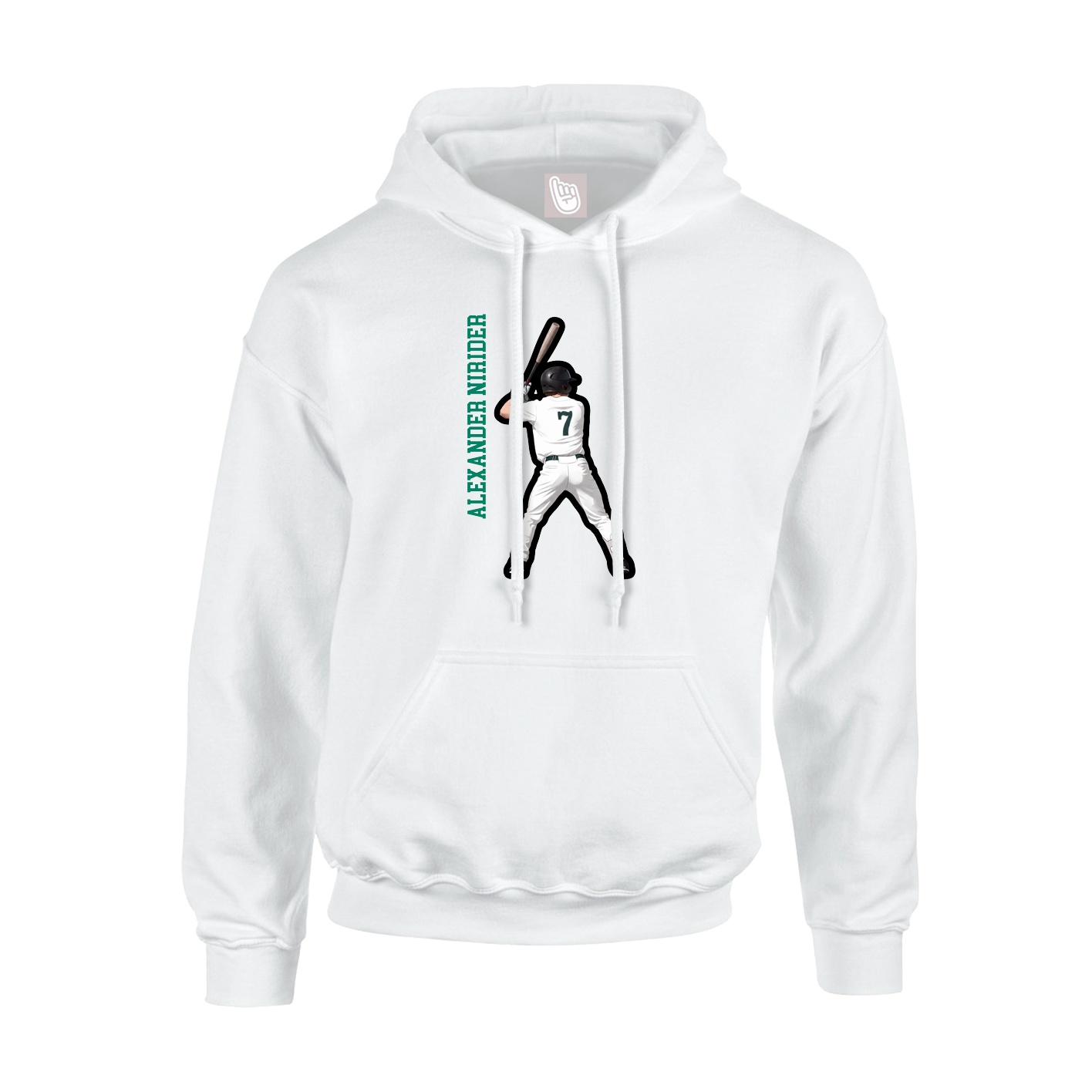 Hoodie — Name Vertical in White