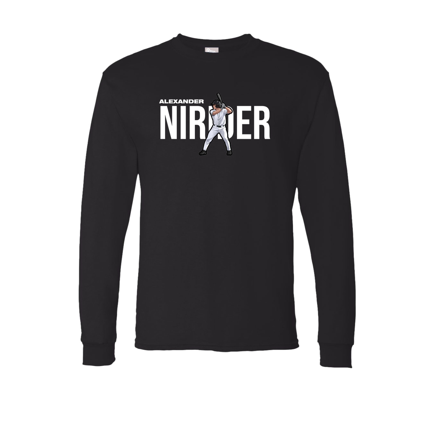 Long Sleeve Tee — Player Name in Black