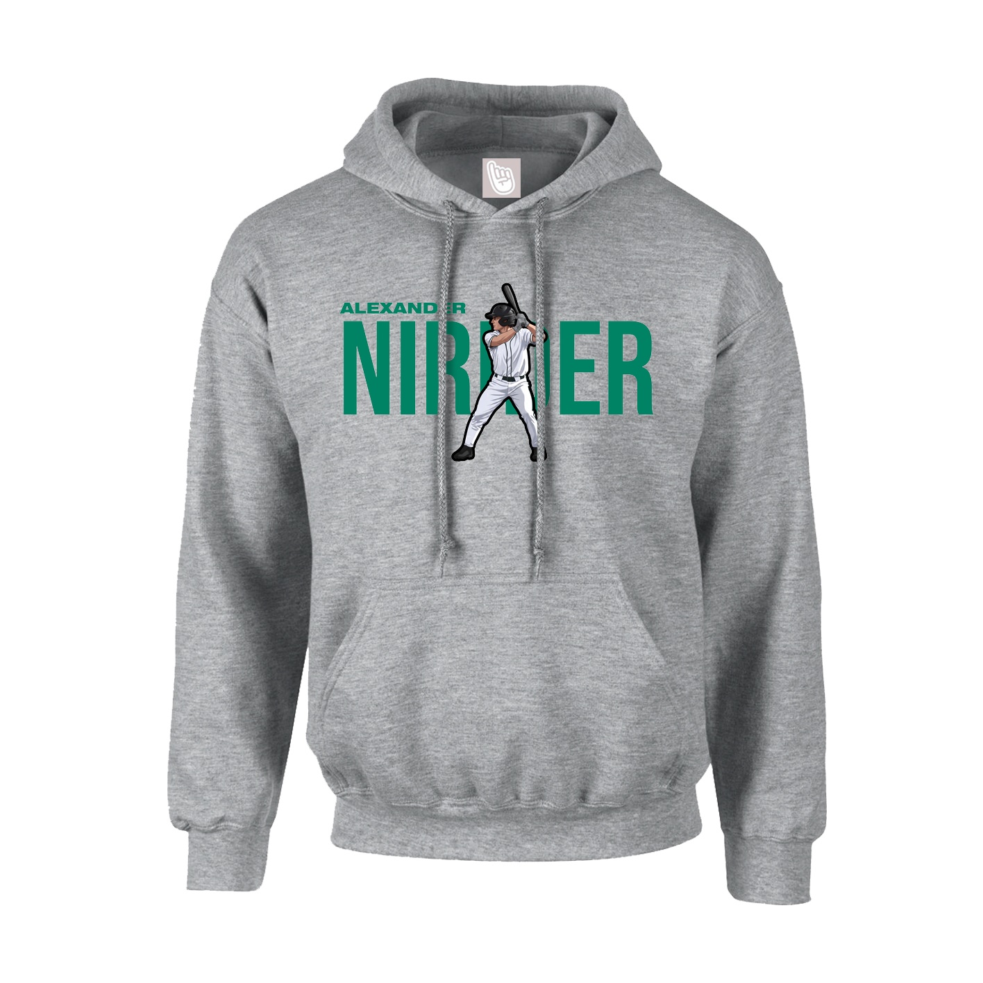Hoodie — Player Name in Grey