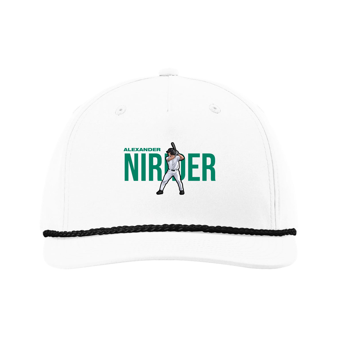 Five-Panel Classic Rope Cap — Player Name in White