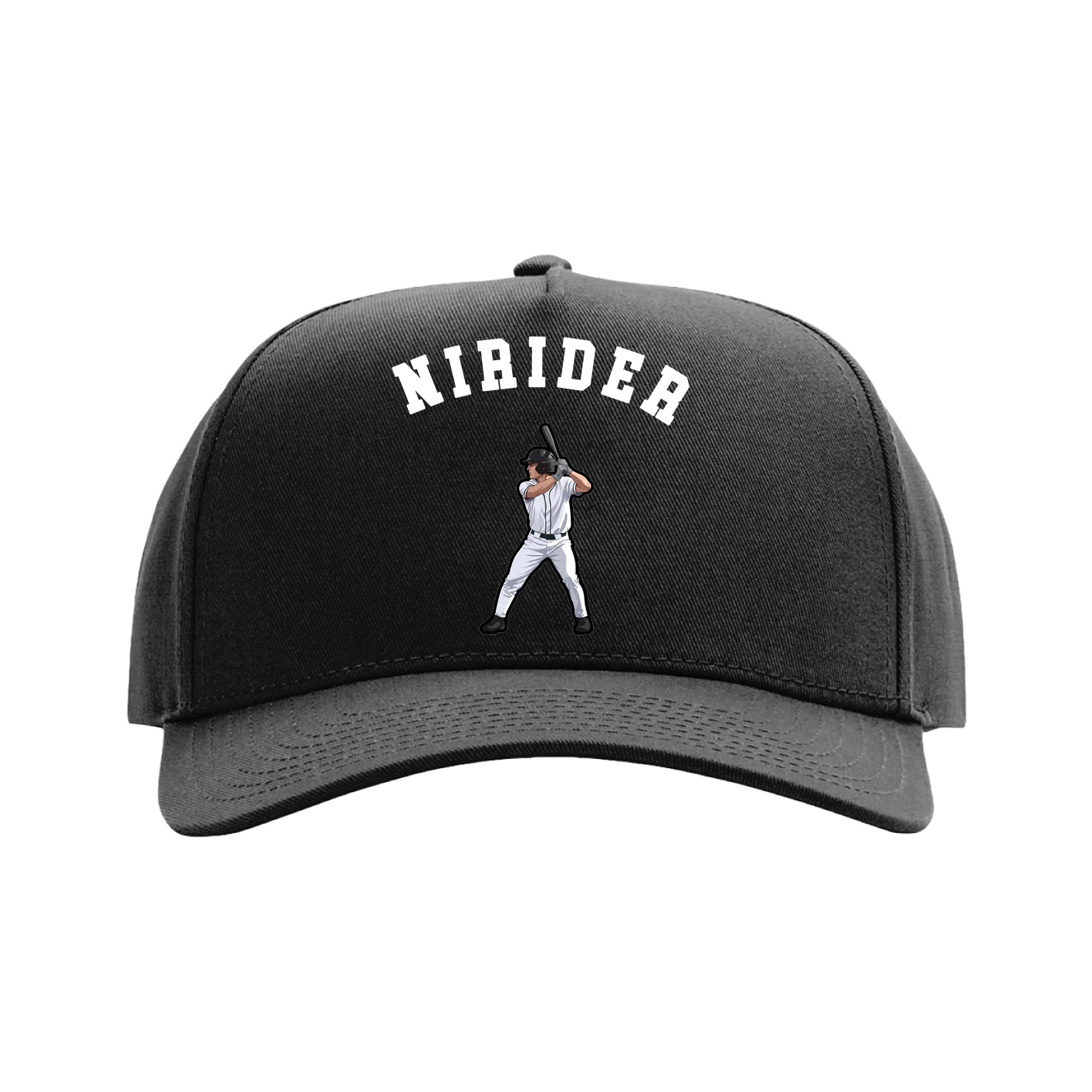 Full Fabric Five-Panel Champ Cap — Shirsey Arch in Black