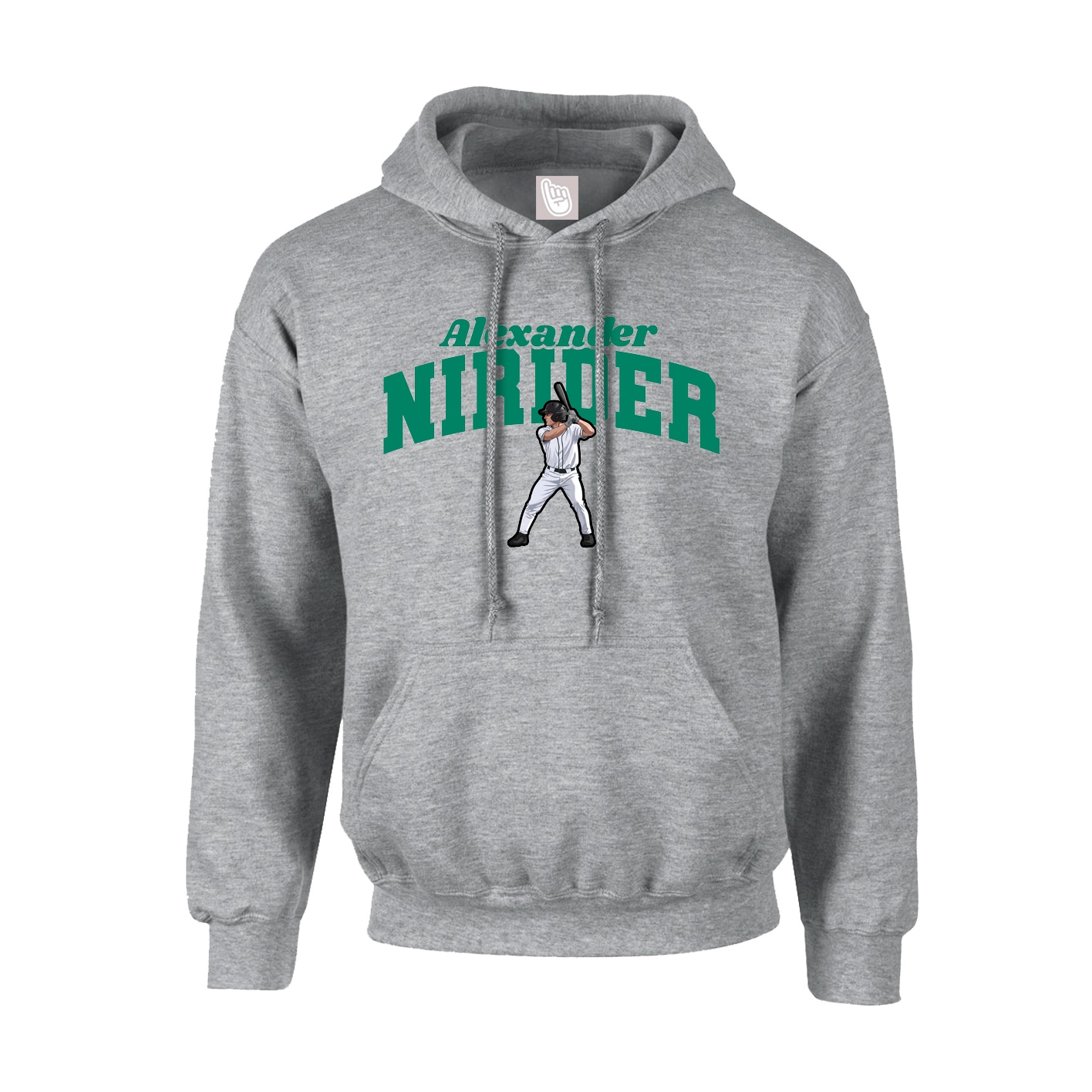 Youth Hoodie — Signature Arch in Grey