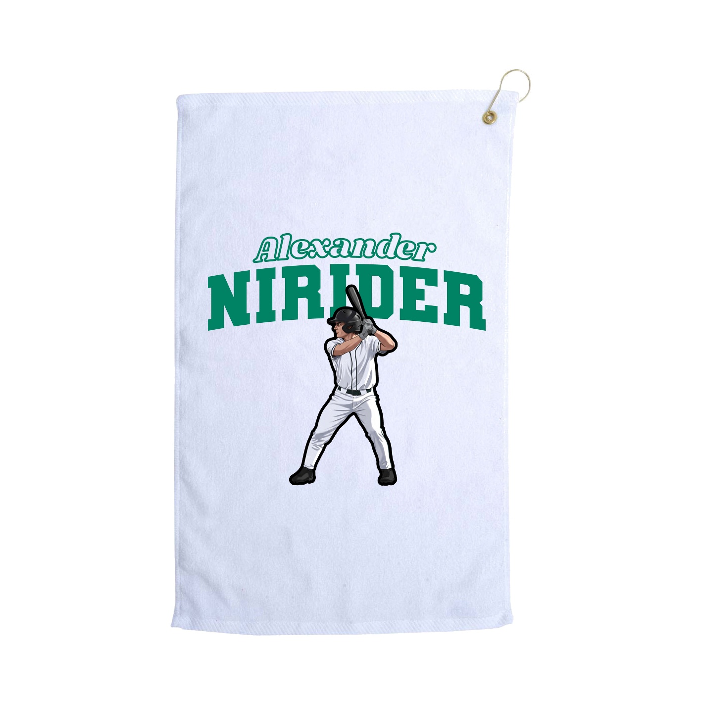 Golf Towel — Name Arch in White