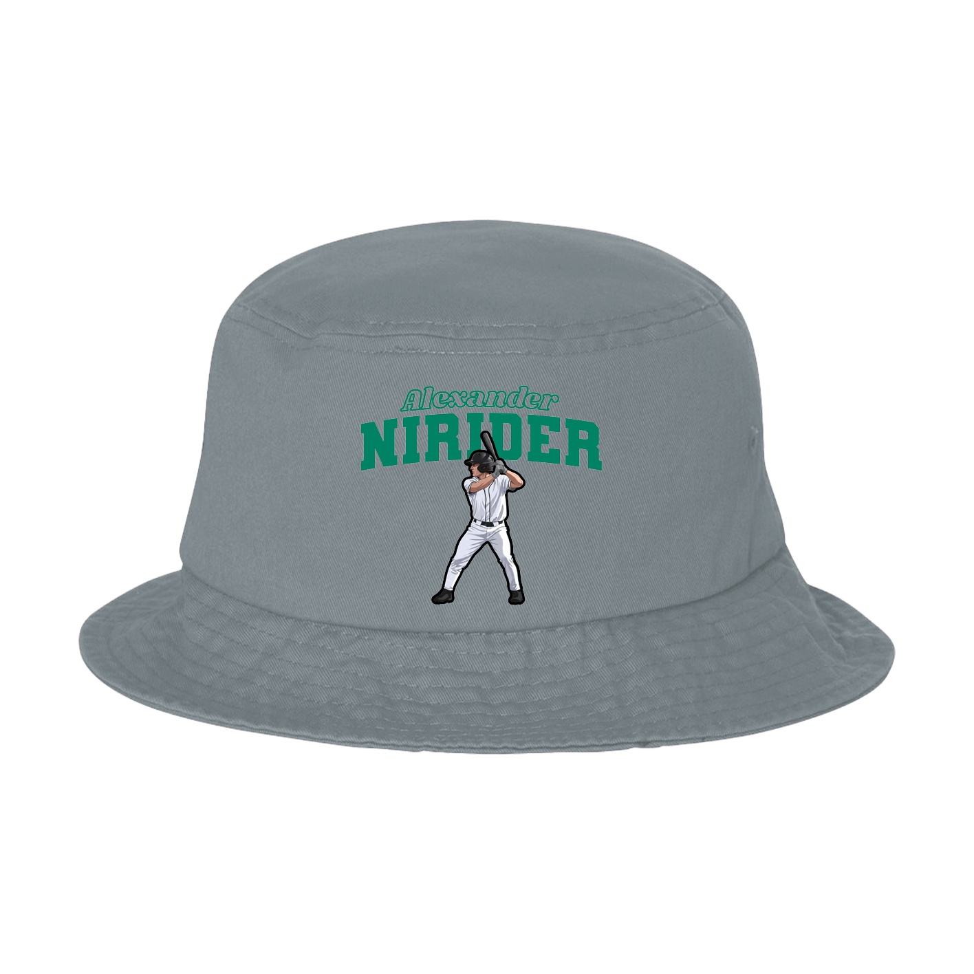 Bucket Cap — Name Arch in Grey