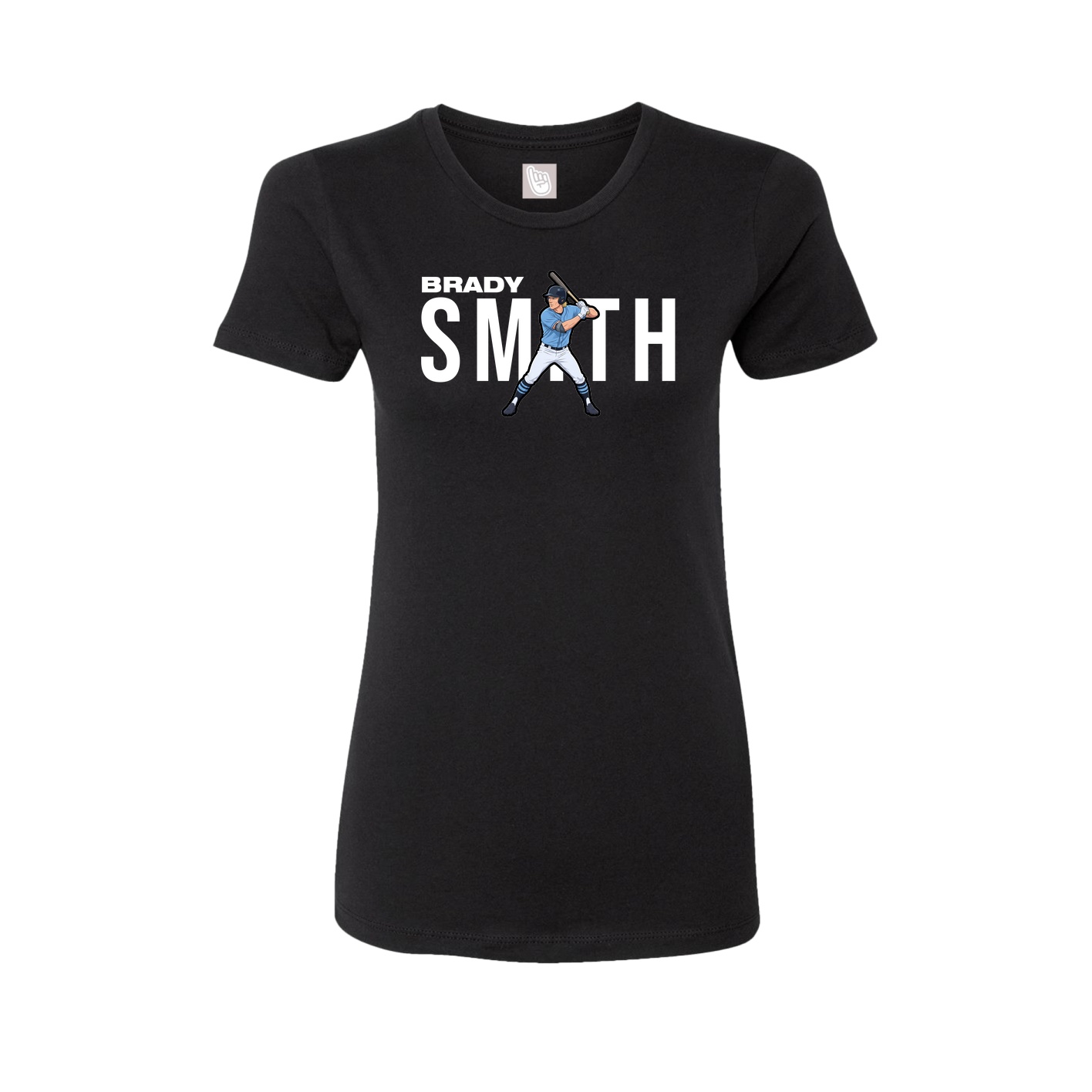 Fitted Women's Tee — Player Name in Black