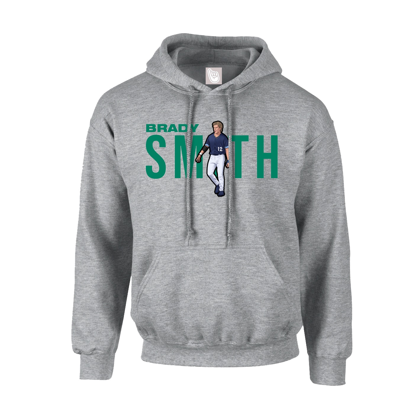 Youth Hoodie — Player Name in Grey
