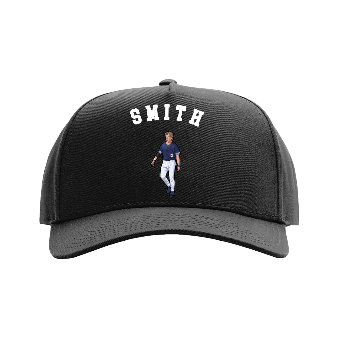 Full Fabric Five-Panel Champ Cap — Shirsey Arch in Black