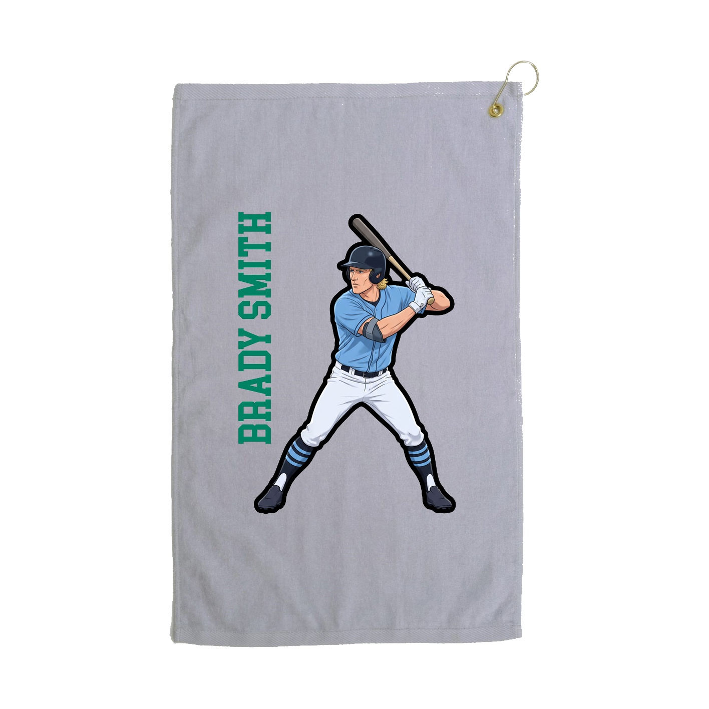 Golf Towel — Name Vertical in Grey