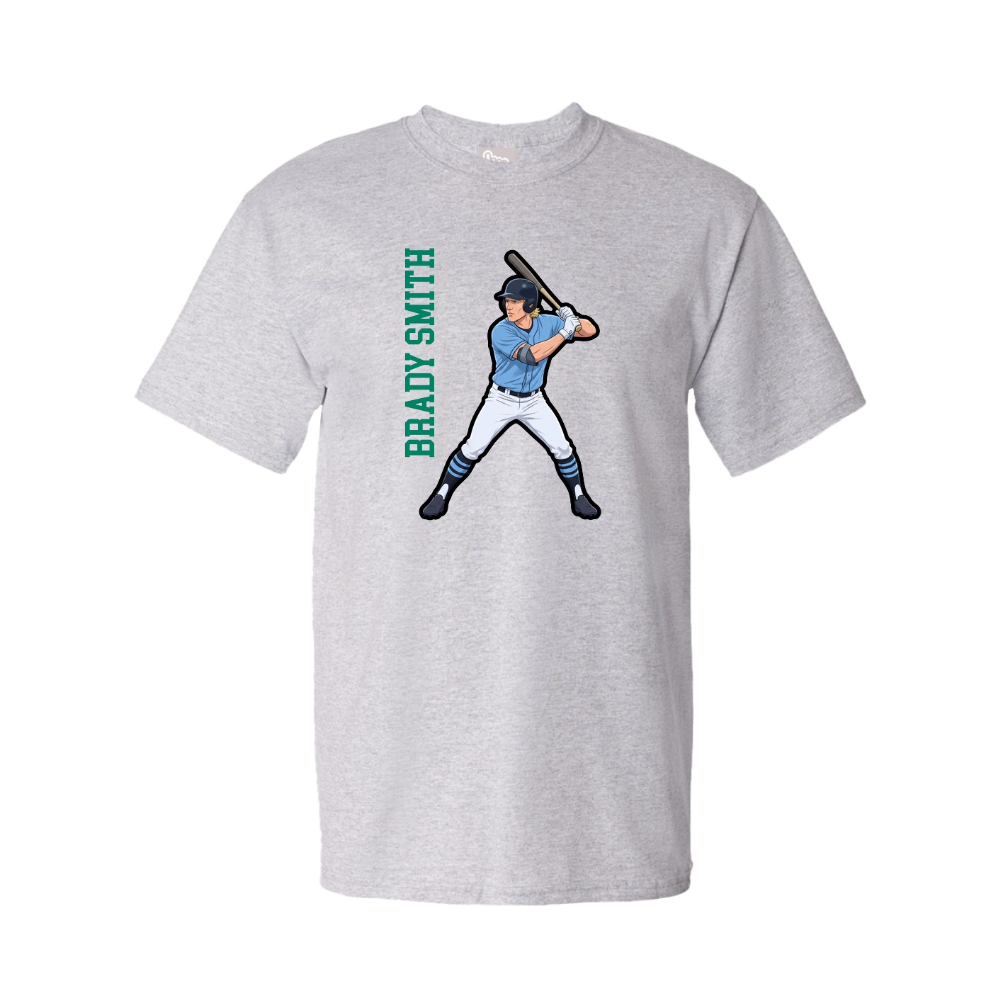 Tee — Name Vertical in Grey