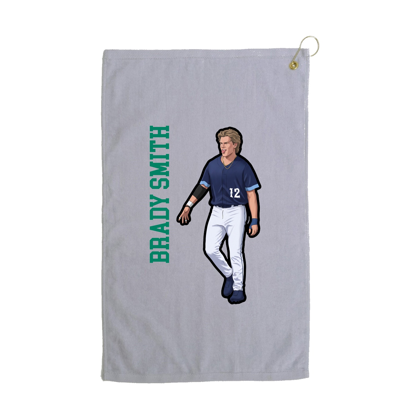 Golf Towel — Name Vertical in Grey