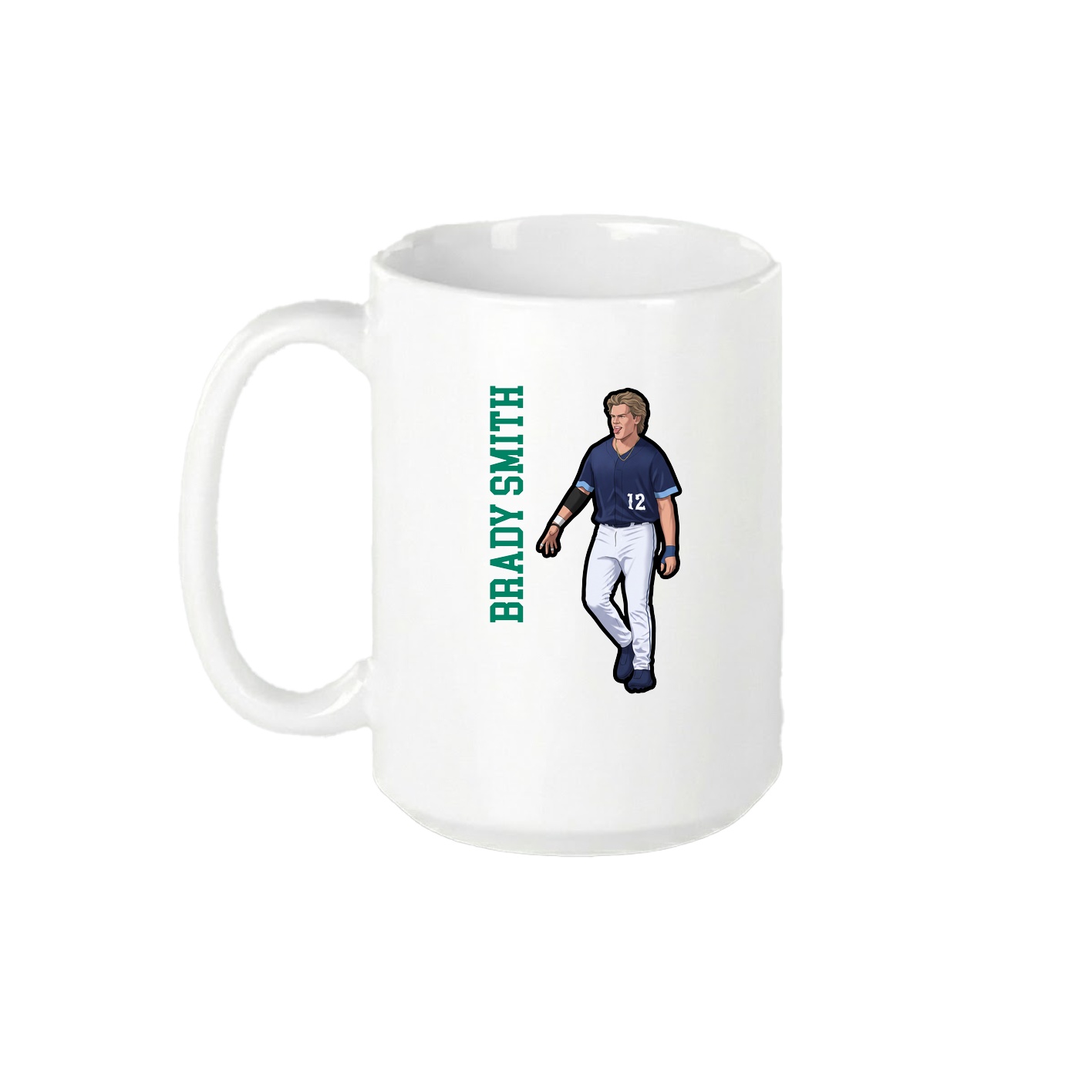 15oz Coffee Mug — Name Vertical in White