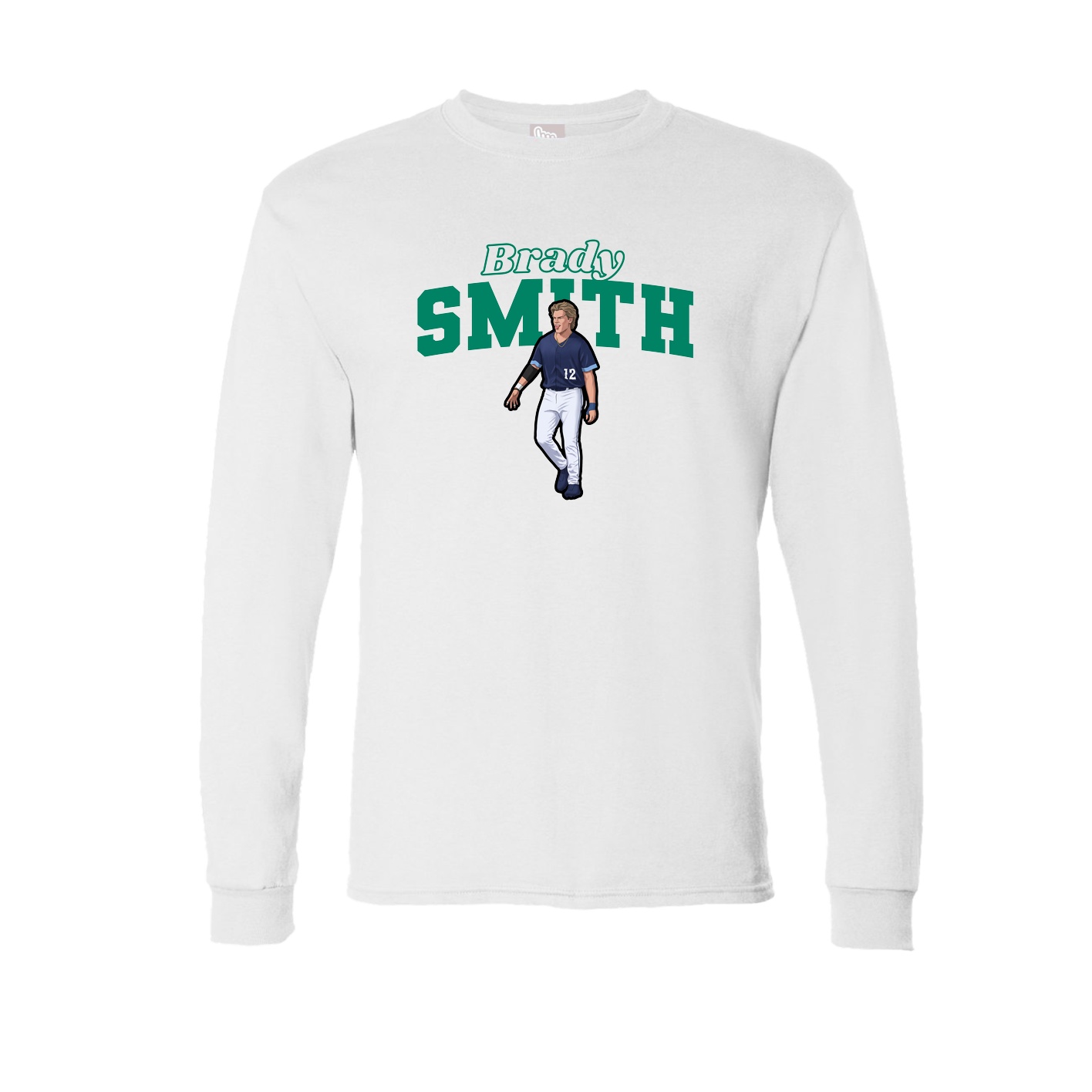 Long Sleeve Tee — Name Arch in White
