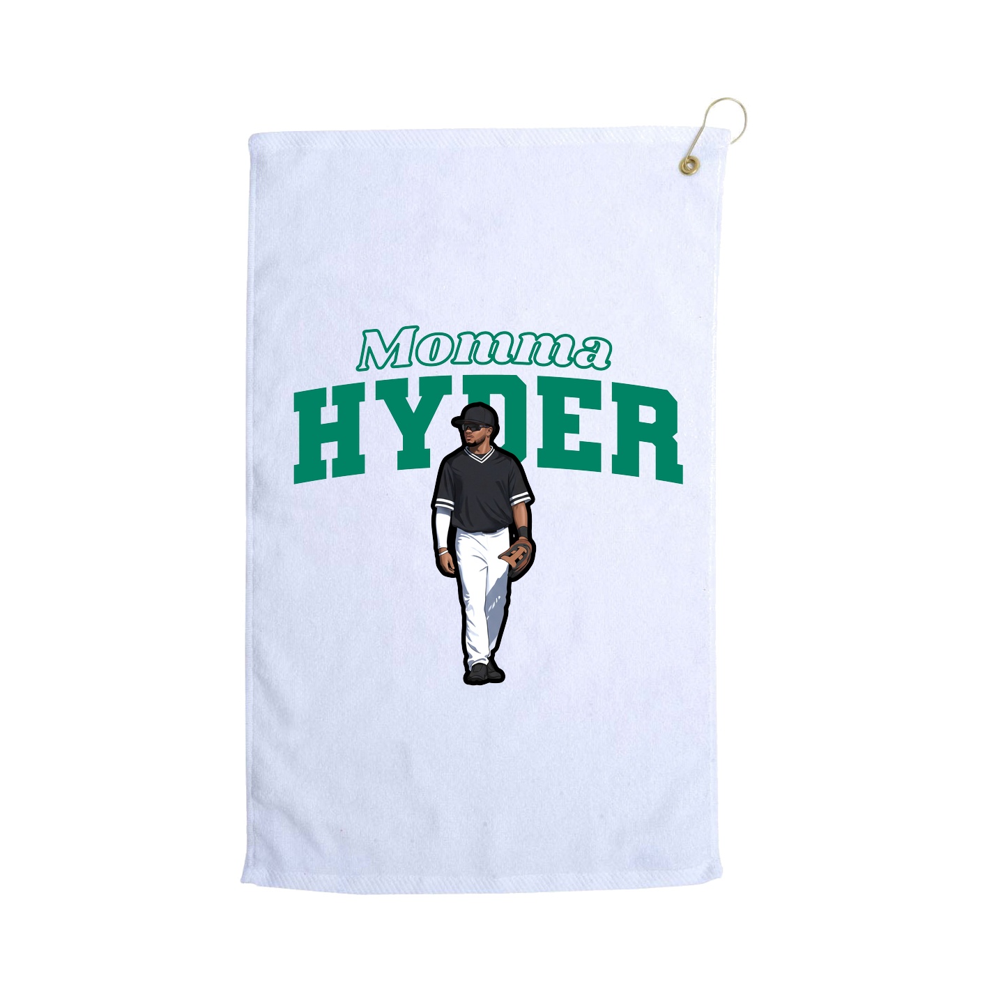 Golf Towel — Mothers Day Block in White