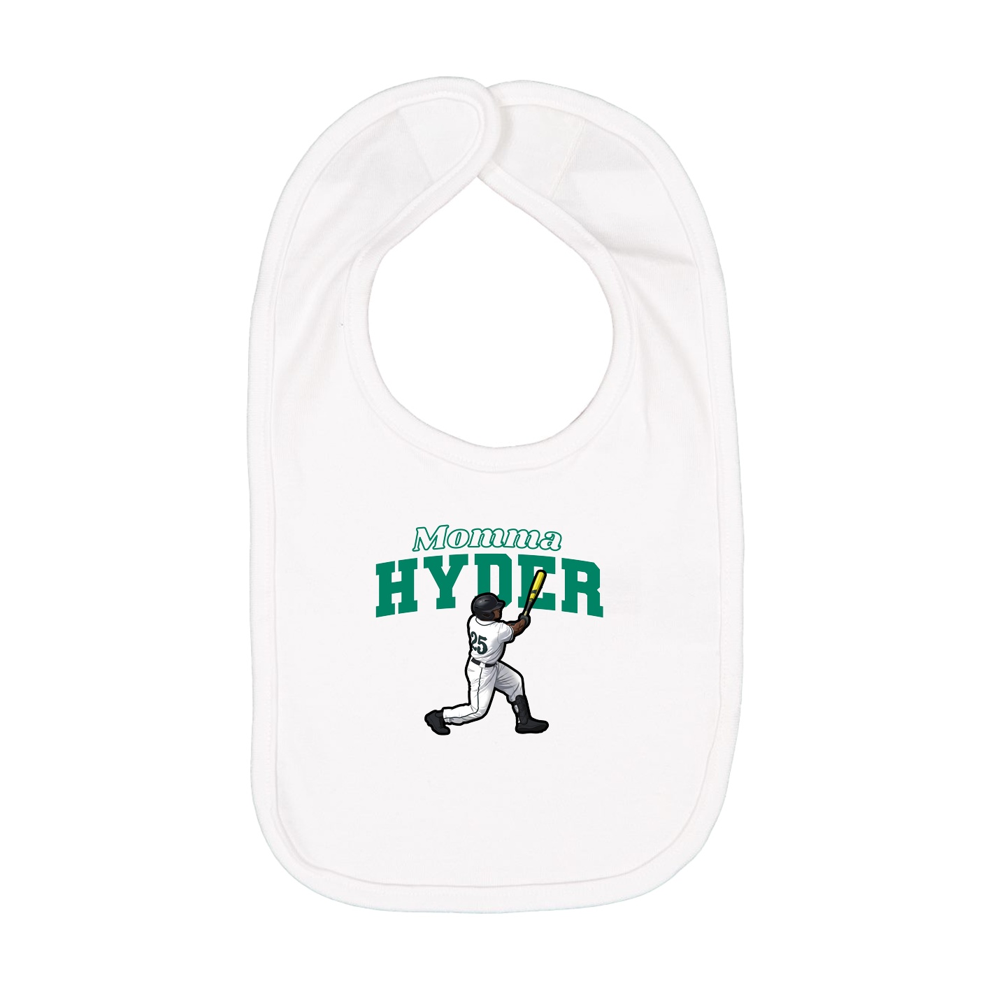 Infant Bib — Mothers Day Block in White