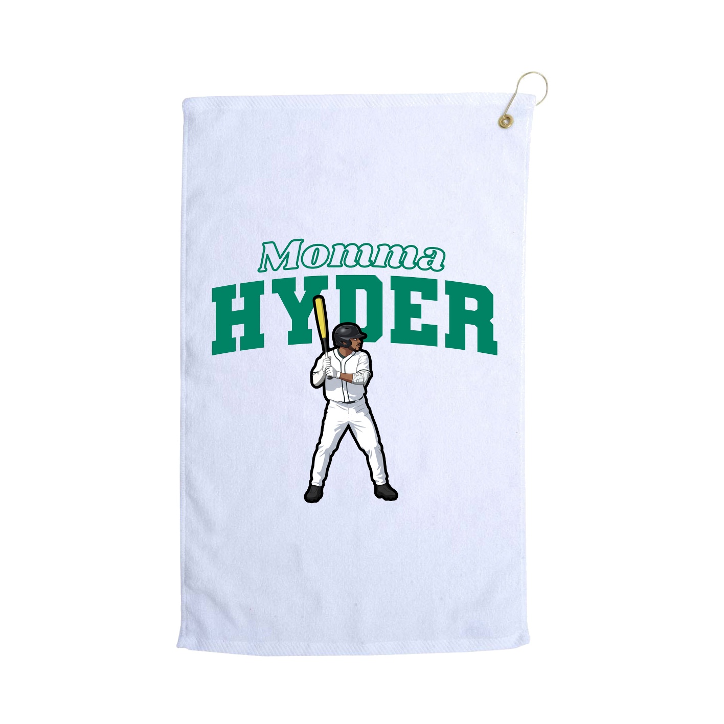 Golf Towel — Mothers Day Block in White