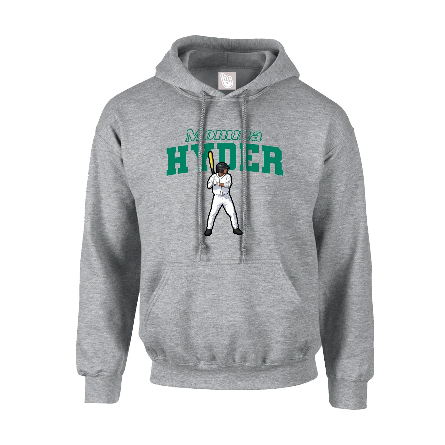 Youth Hoodie — Mothers Day Block in Grey