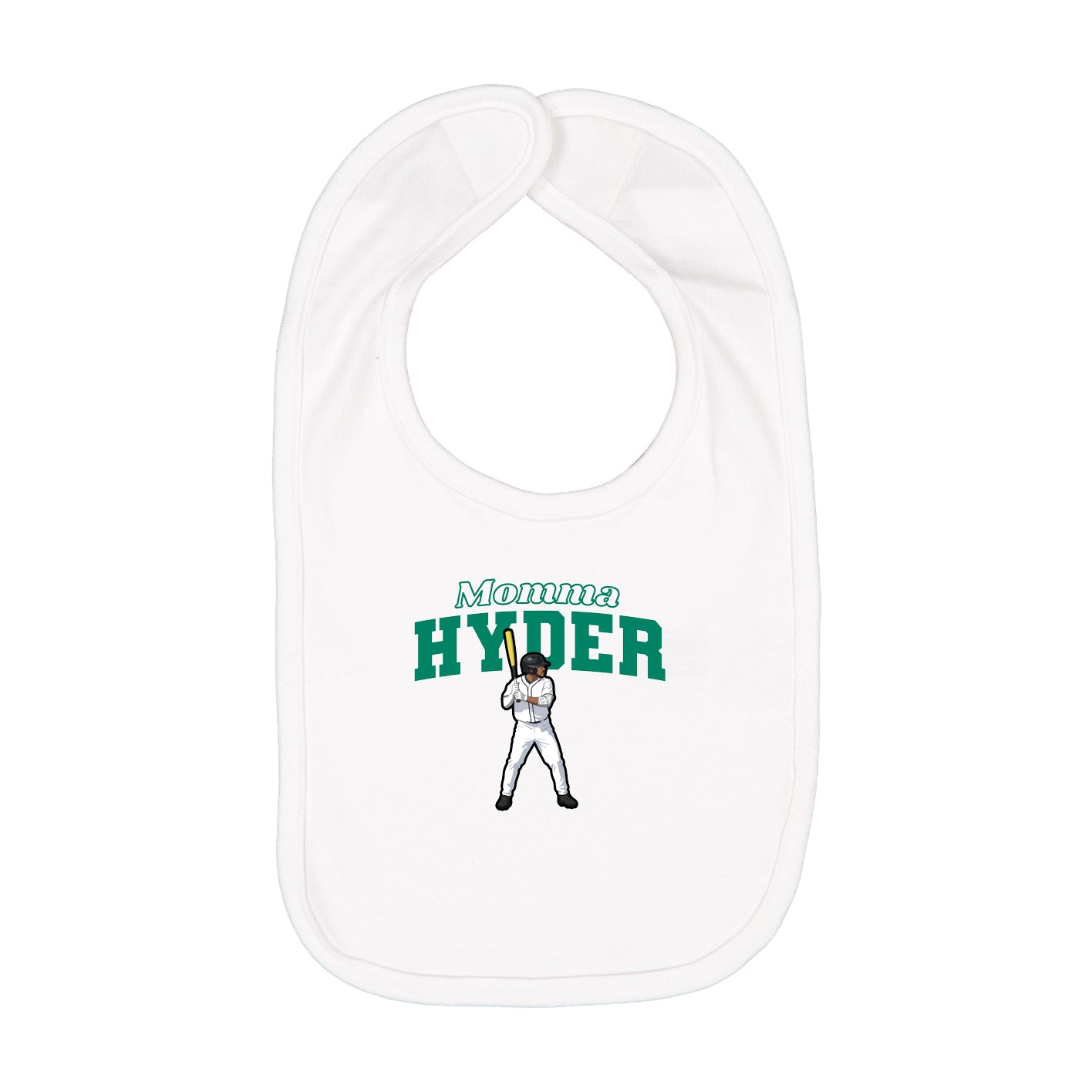 Infant Bib — Mothers Day Block in White