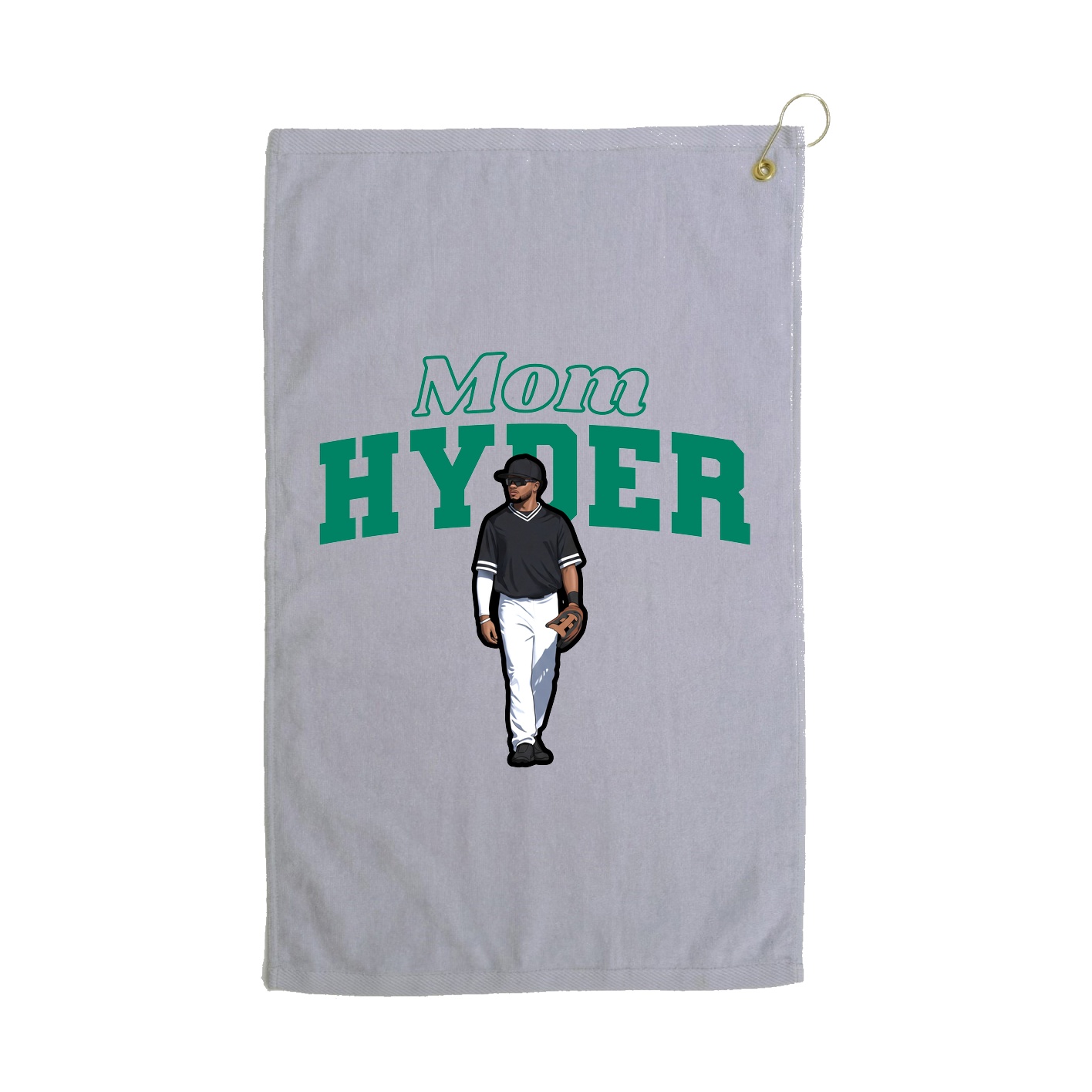Golf Towel — Mothers Day Block in Grey