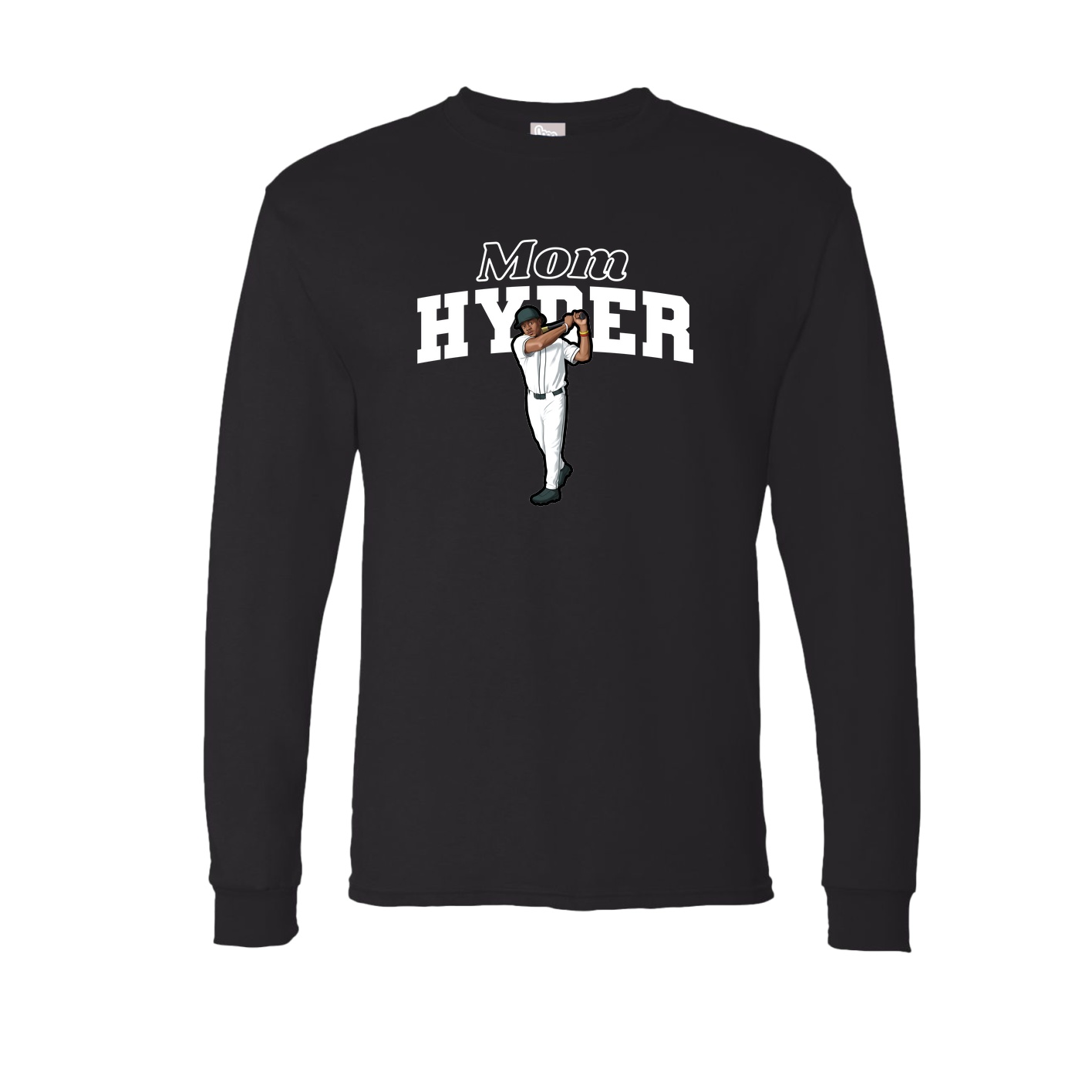 Long Sleeve Tee — Mothers Day Block in Black