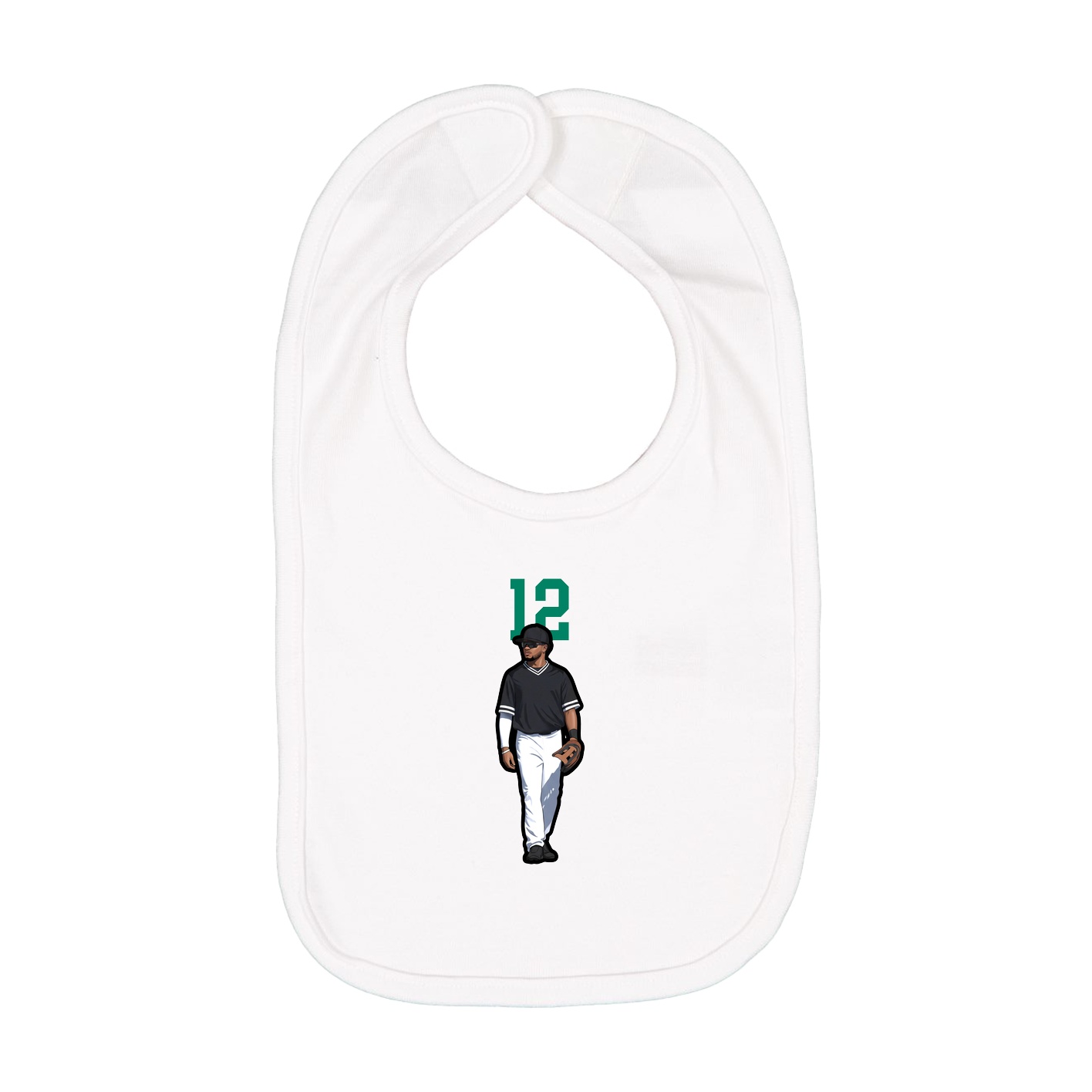 Infant Bib — Number Top in White
