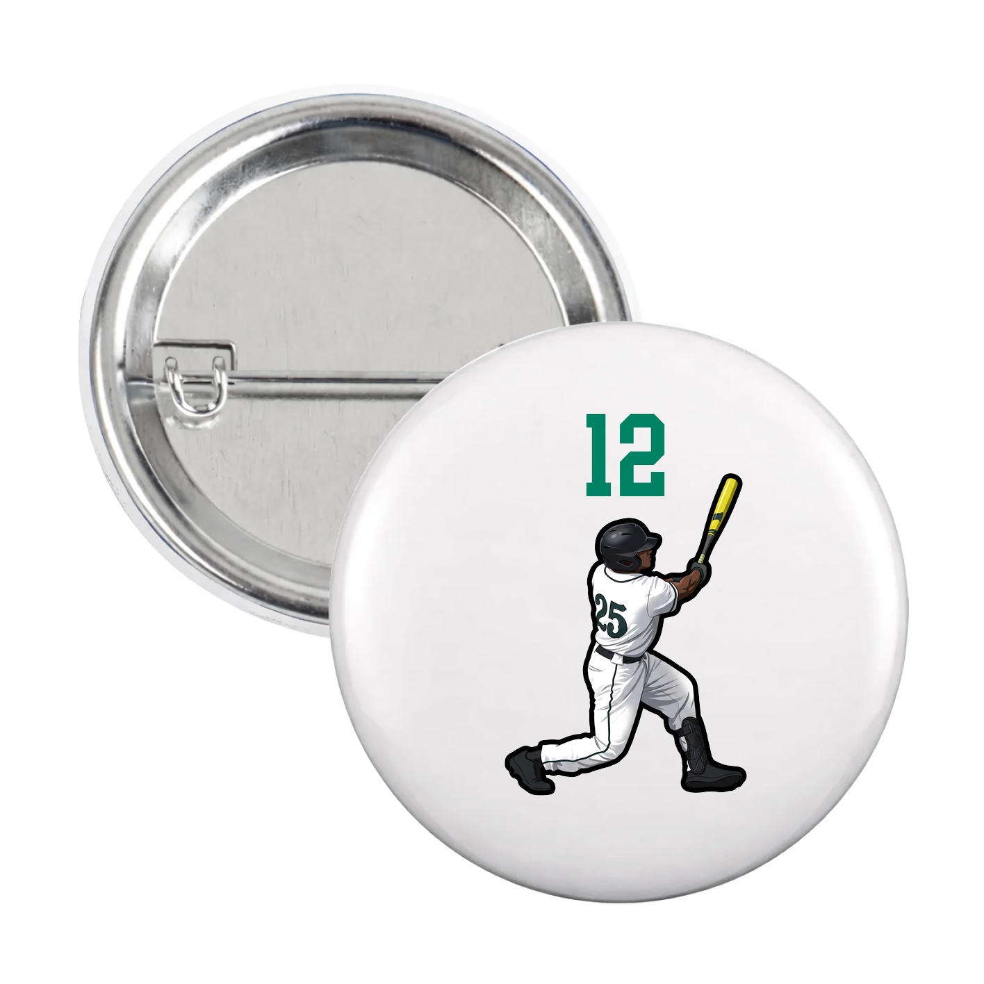 Game Day Button — Number Top in White