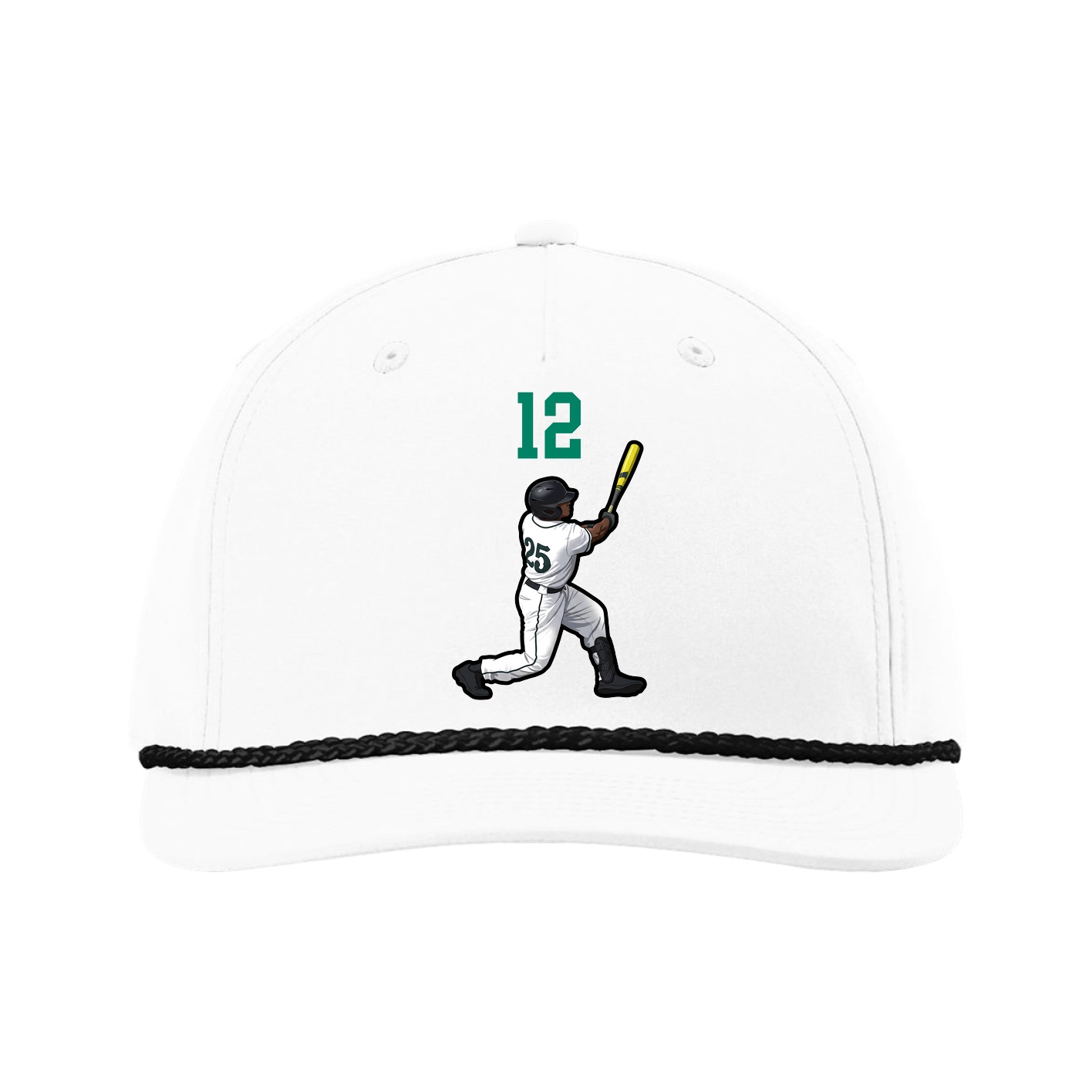 Five-Panel Classic Rope Cap — Number Top in White