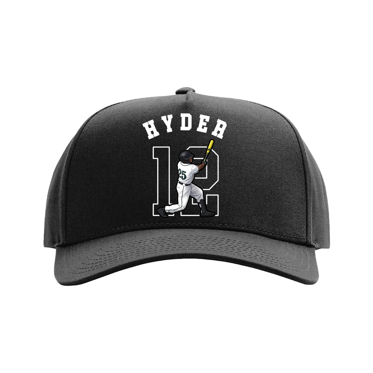 Full Fabric Five-Panel Champ Cap — Shirsey Arch in Black