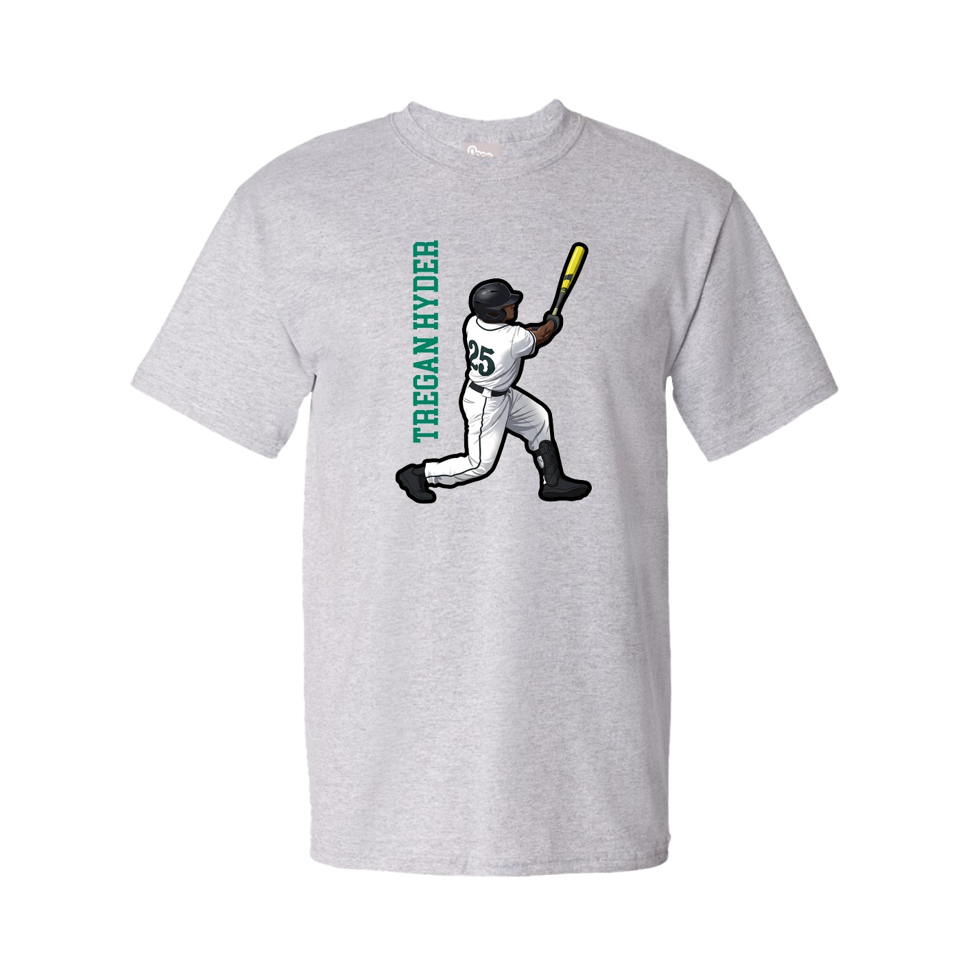 Youth Tee — Name Vertical in Grey