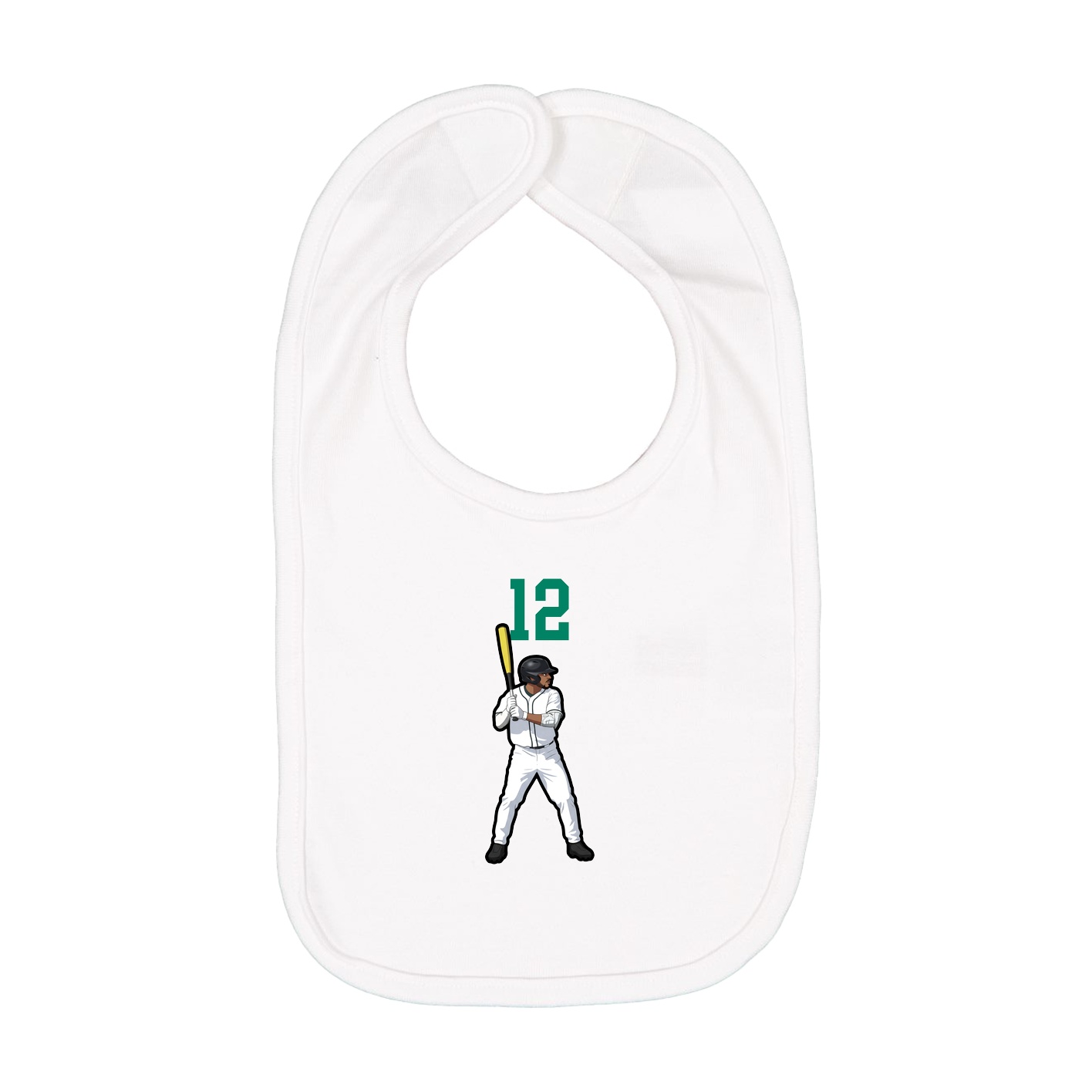 Infant Bib — Number Top in White