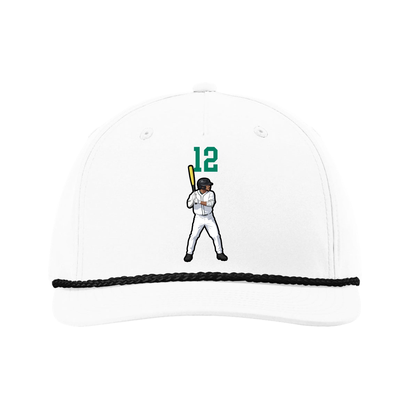 Five-Panel Classic Rope Cap — Number Top in White