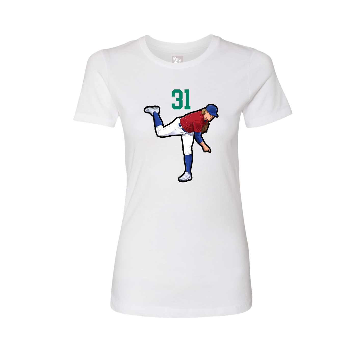 Fitted Women's Tee — Number Top in White