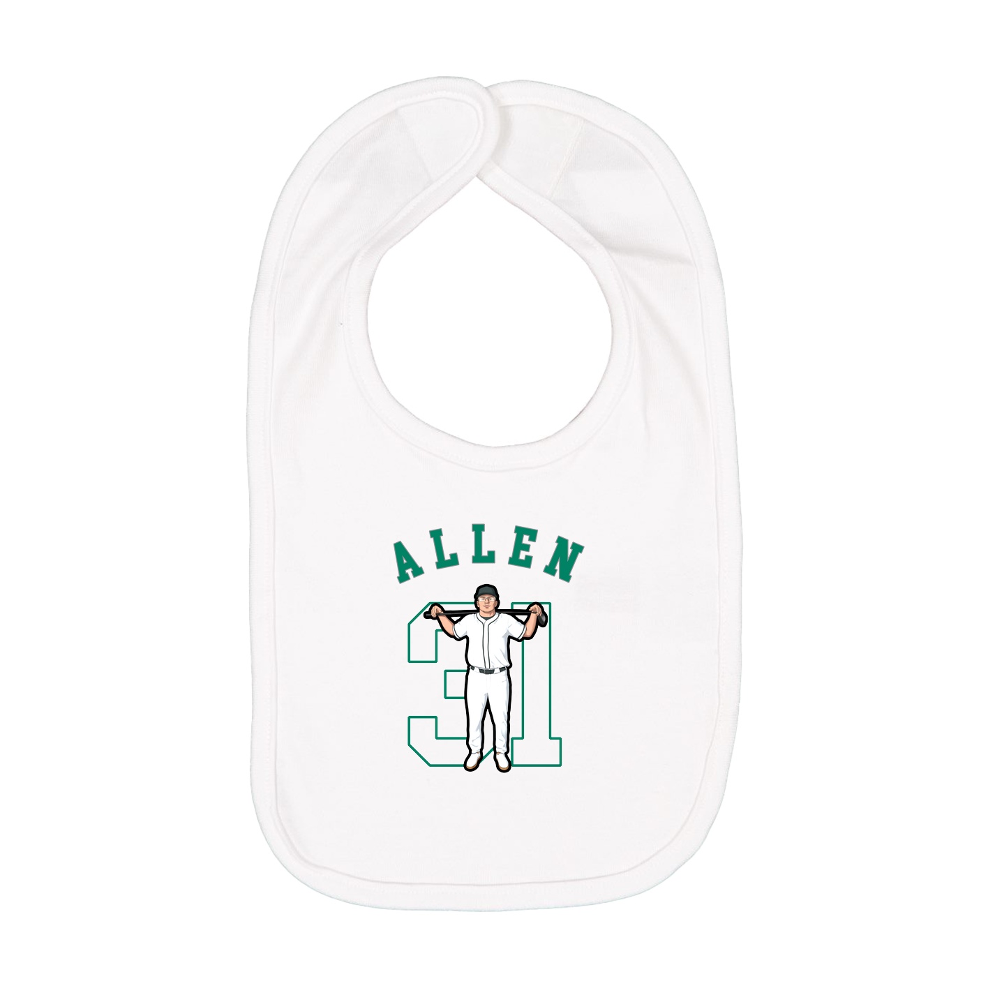 Infant Bib — Shirsey Arch in White