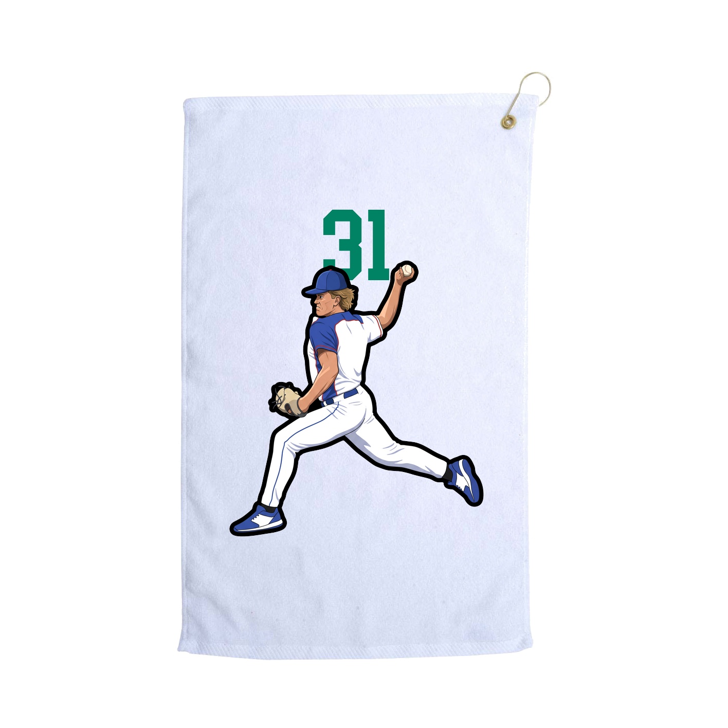 Golf Towel — Number Top in White