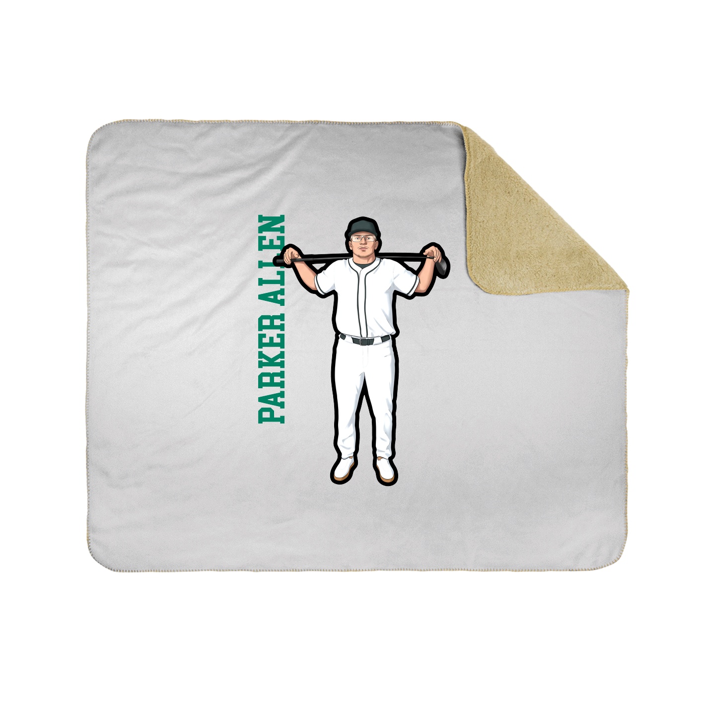 Throw Blanket — Name Vertical in White