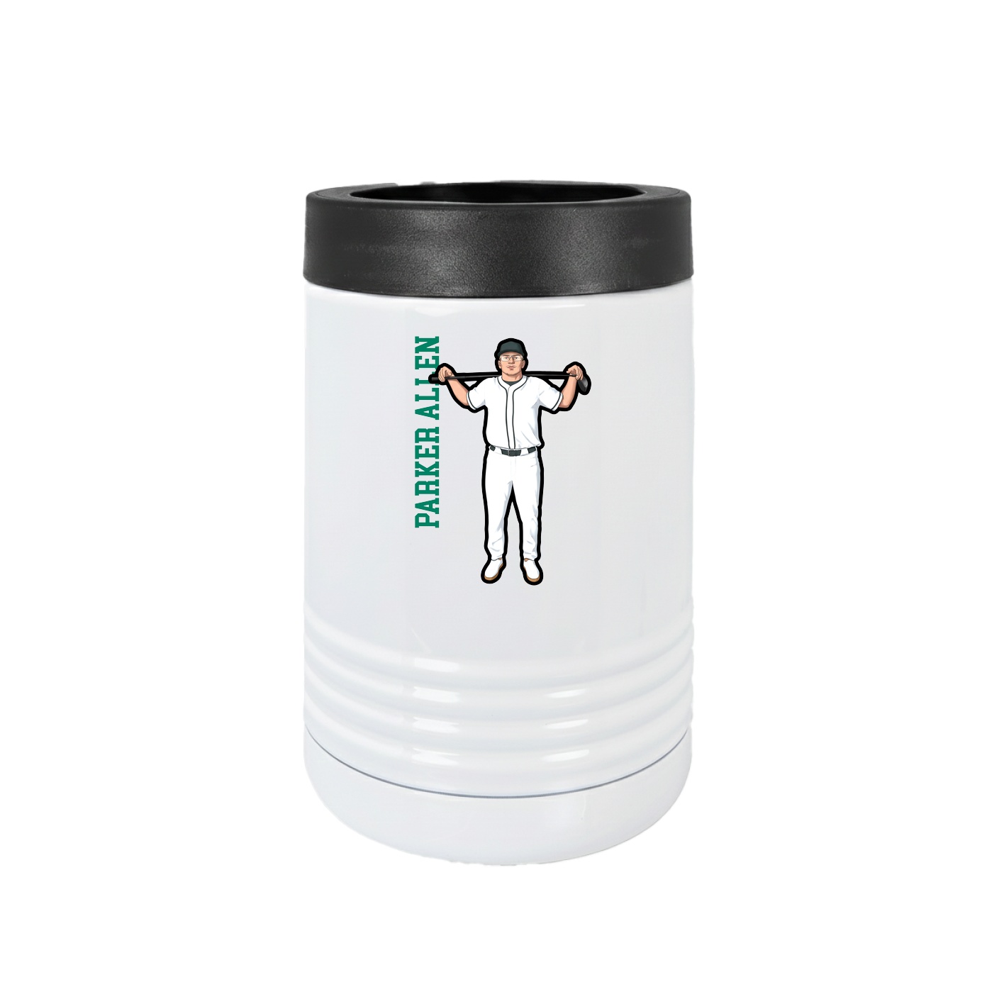 Beverage Holder — Name Vertical in White