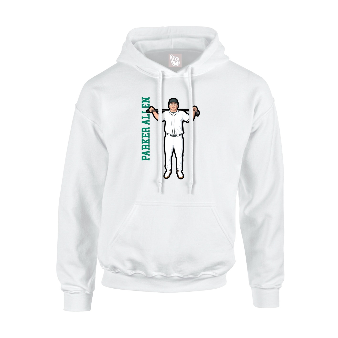 Youth Hoodie — Name Vertical in White