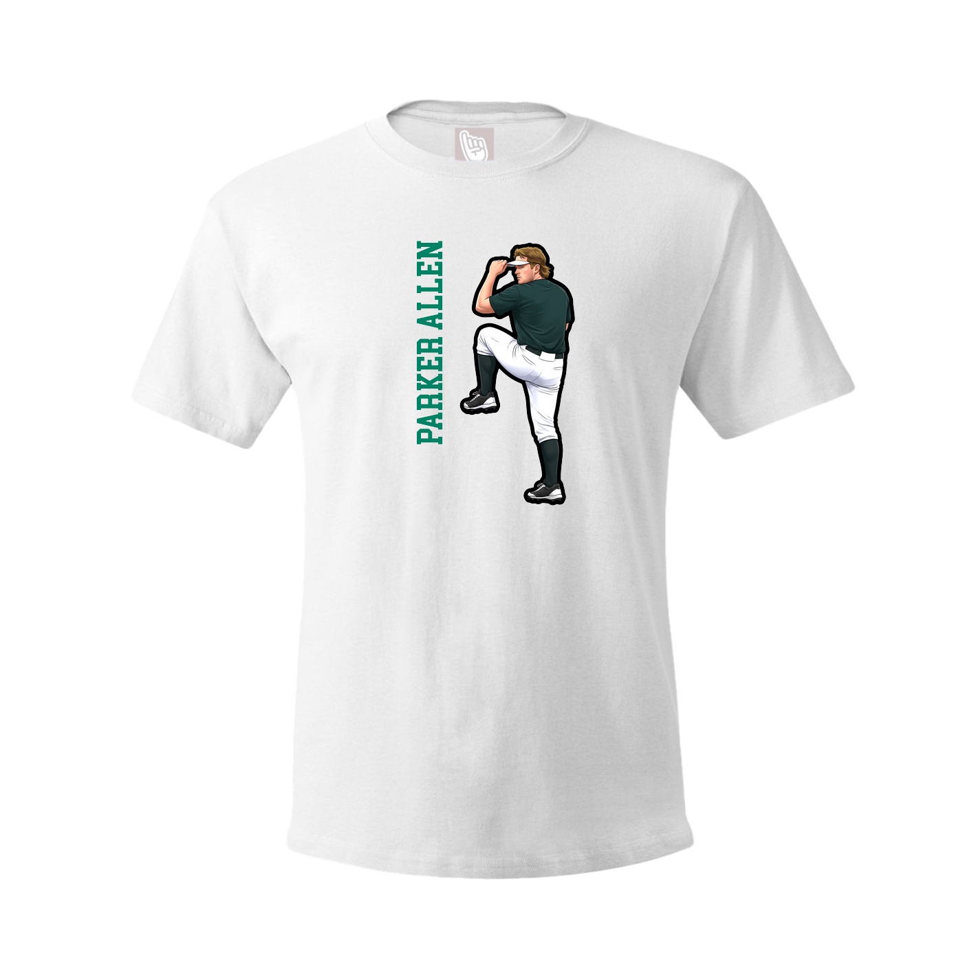 Youth Tee — Name Vertical in White