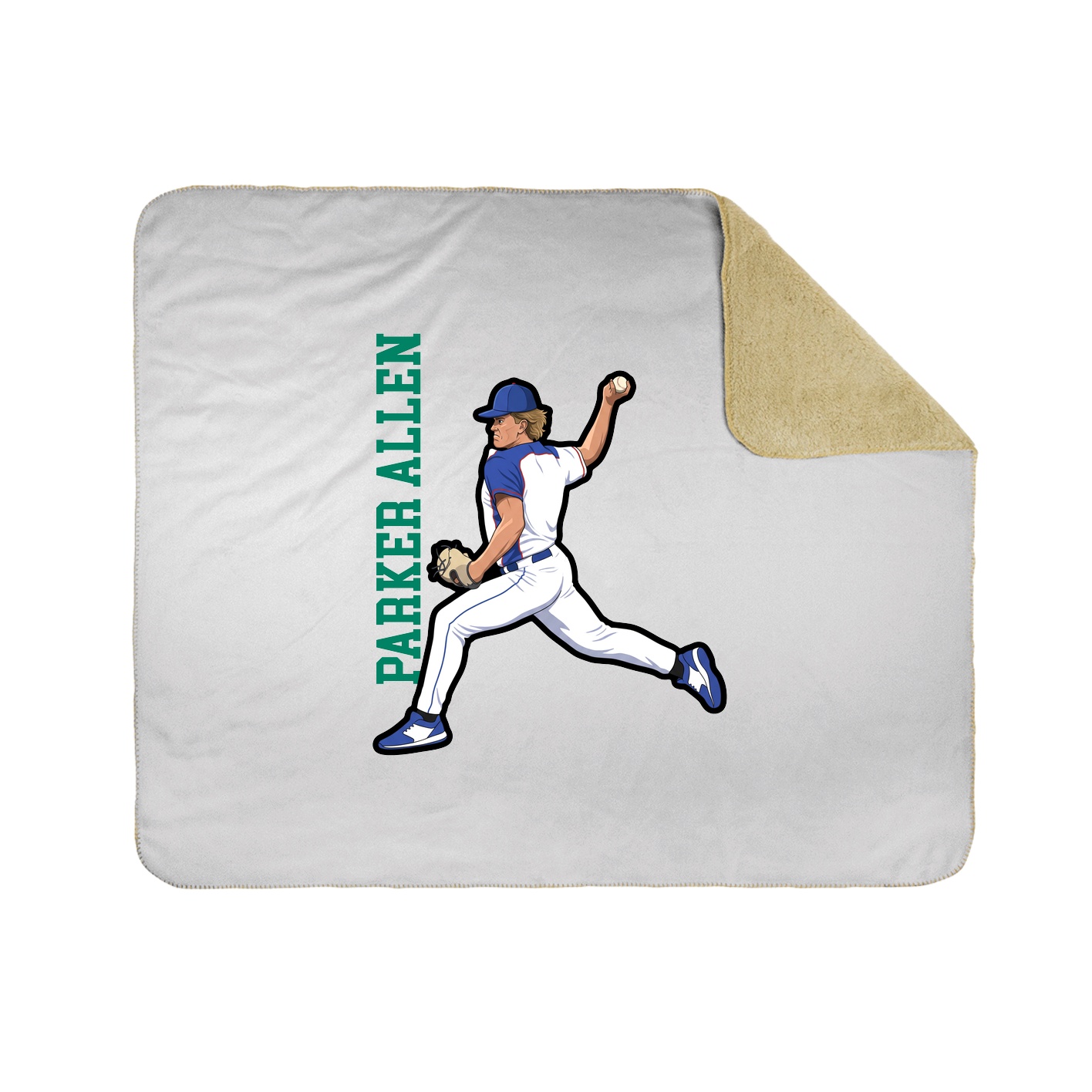 Throw Blanket — Name Vertical in White