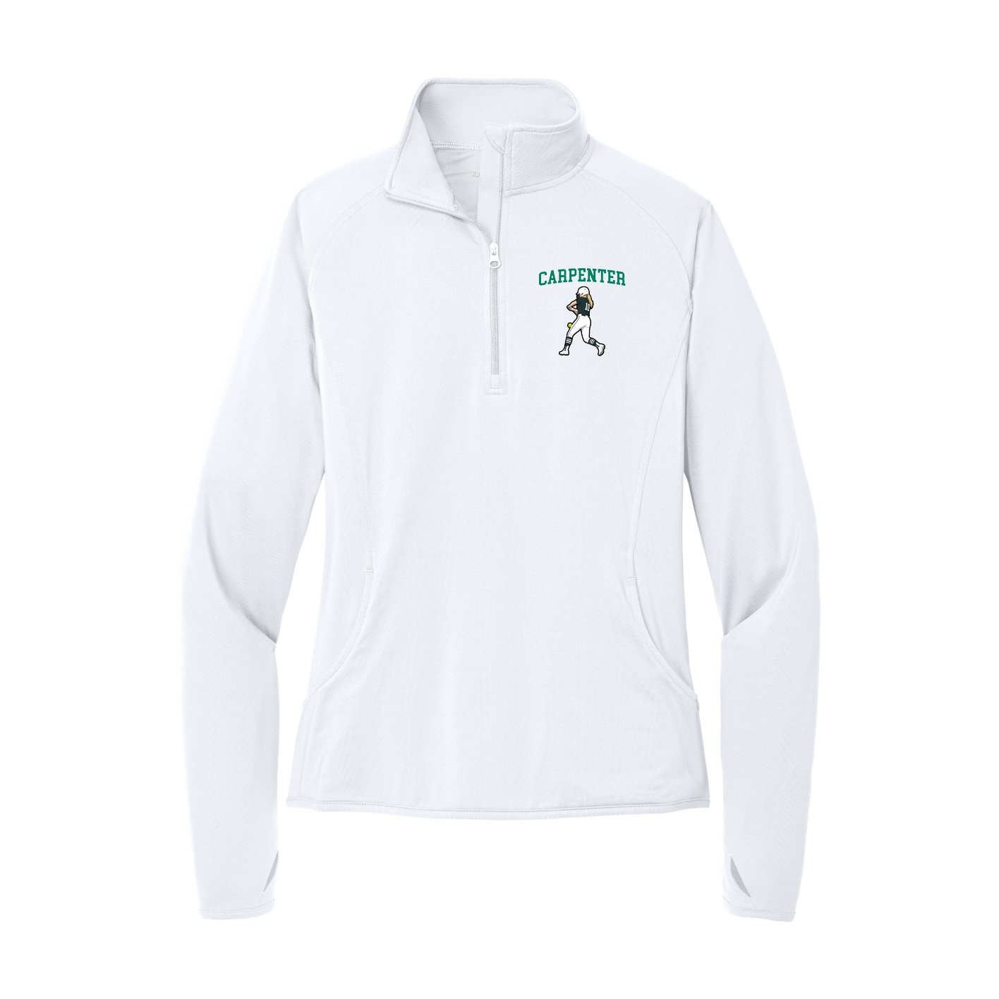 Women's Q-Zip Pullover — Shirsey in White