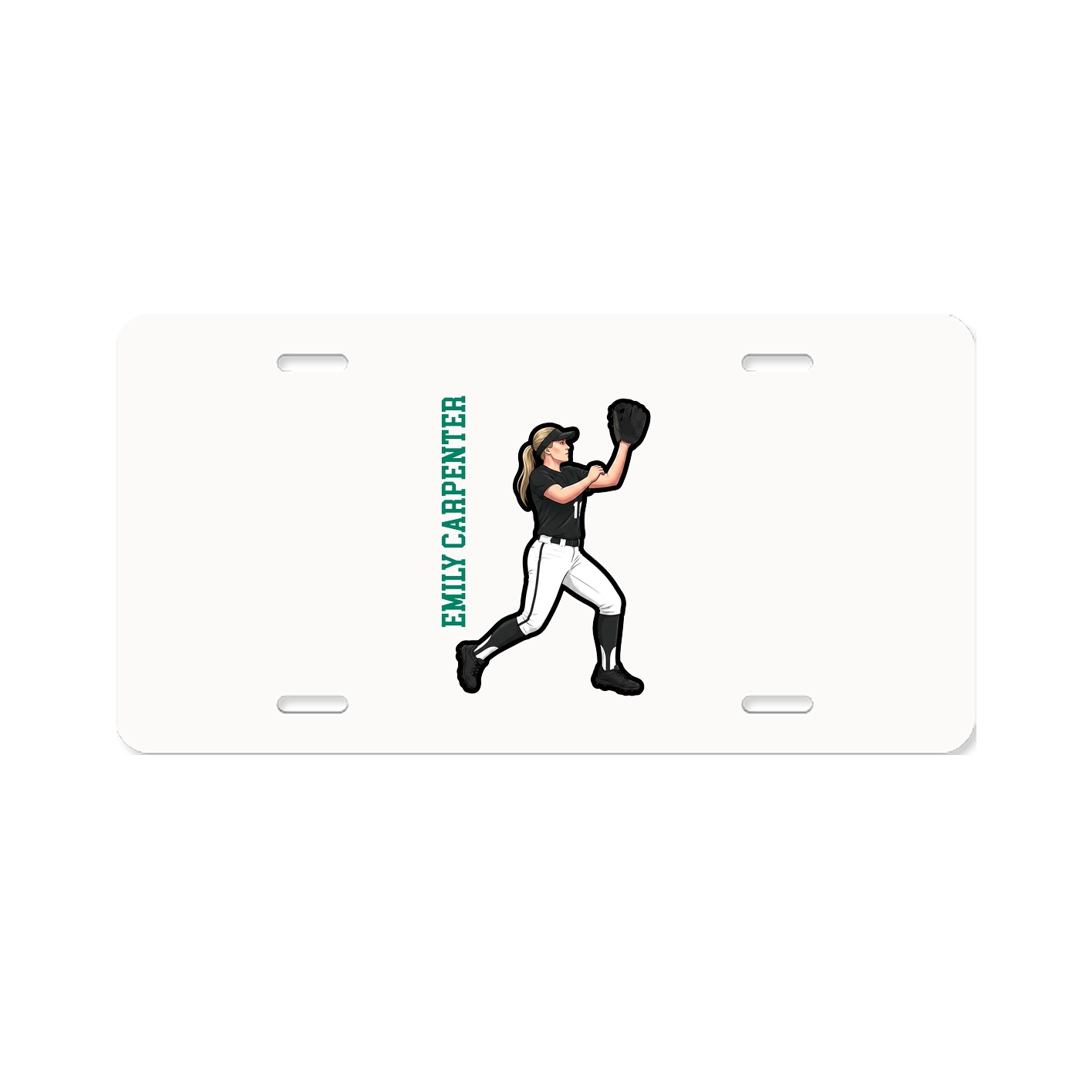 License Plate — Name Vertical in Classic