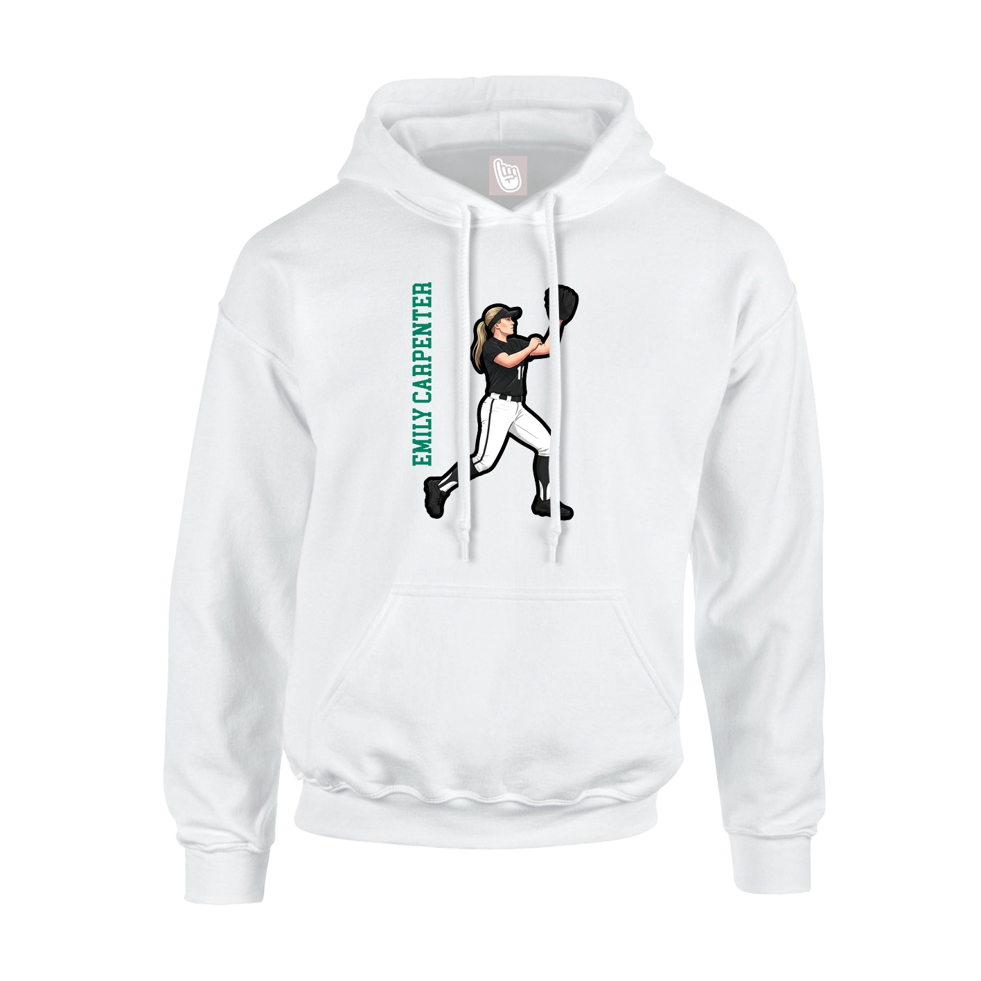 Youth Hoodie — Name Vertical in White