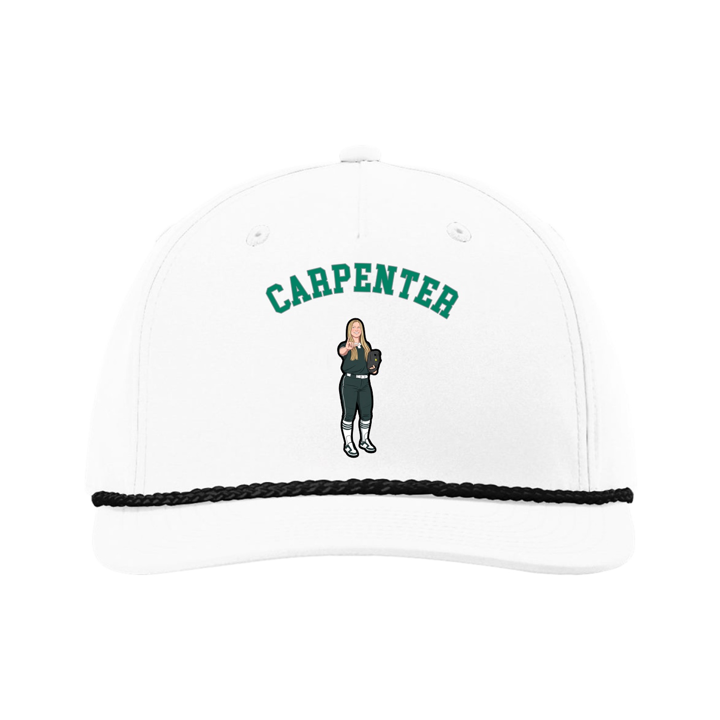 Five-Panel Classic Rope Cap — Shirsey Arch in White