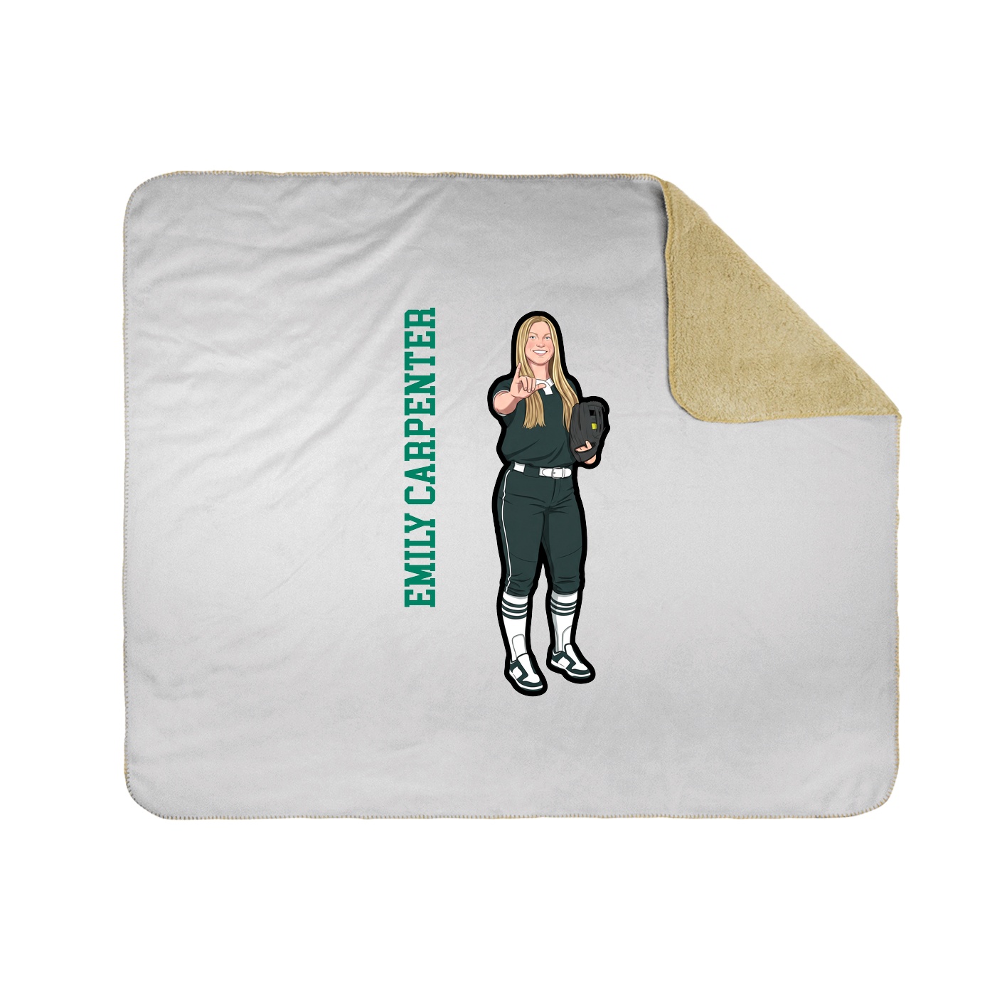 Throw Blanket — Name Vertical in White