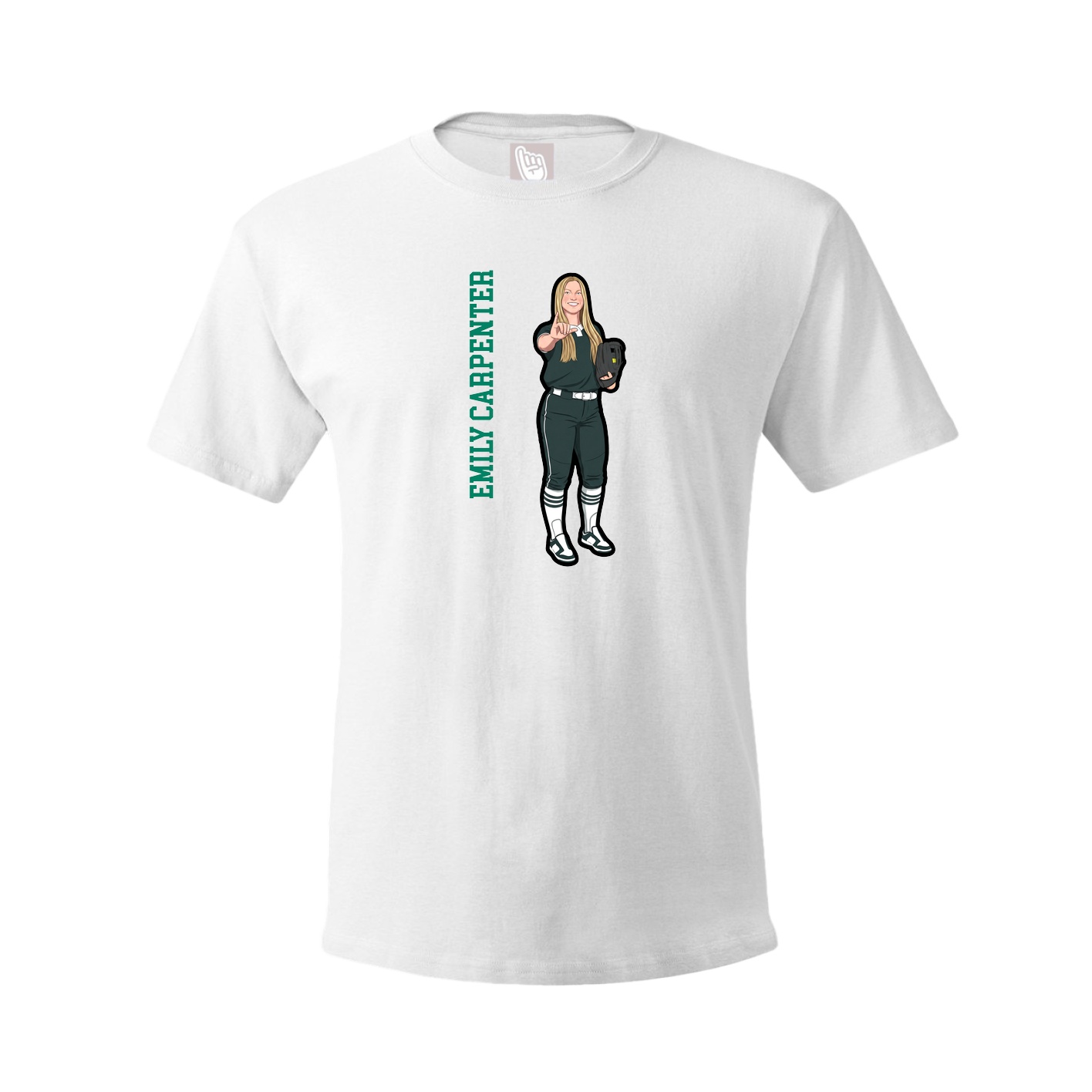 Tee — Name Vertical in White