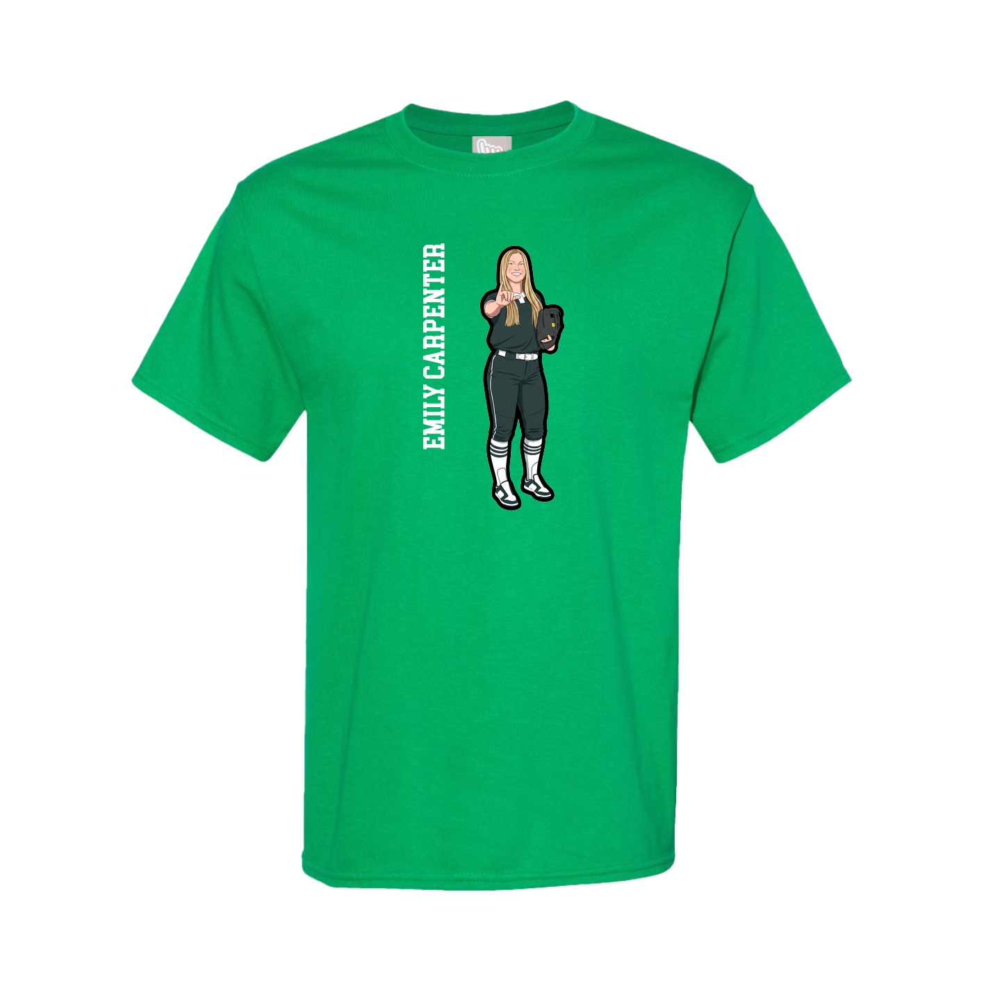 Youth Tee — Name Vertical in Green