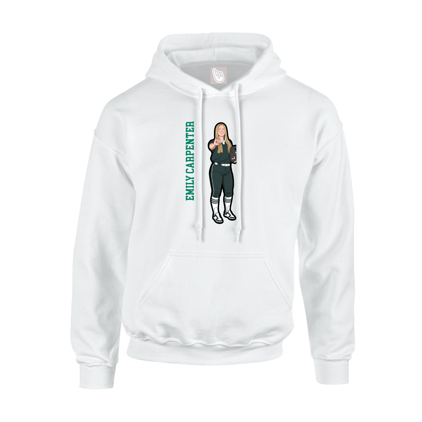 Hoodie — Name Vertical in White