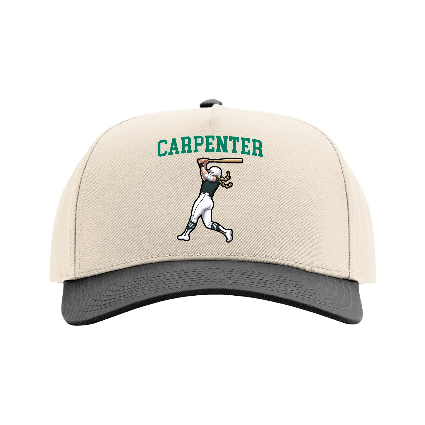 Full Fabric Five-Panel Champ Cap — Shirsey in Cream/Black