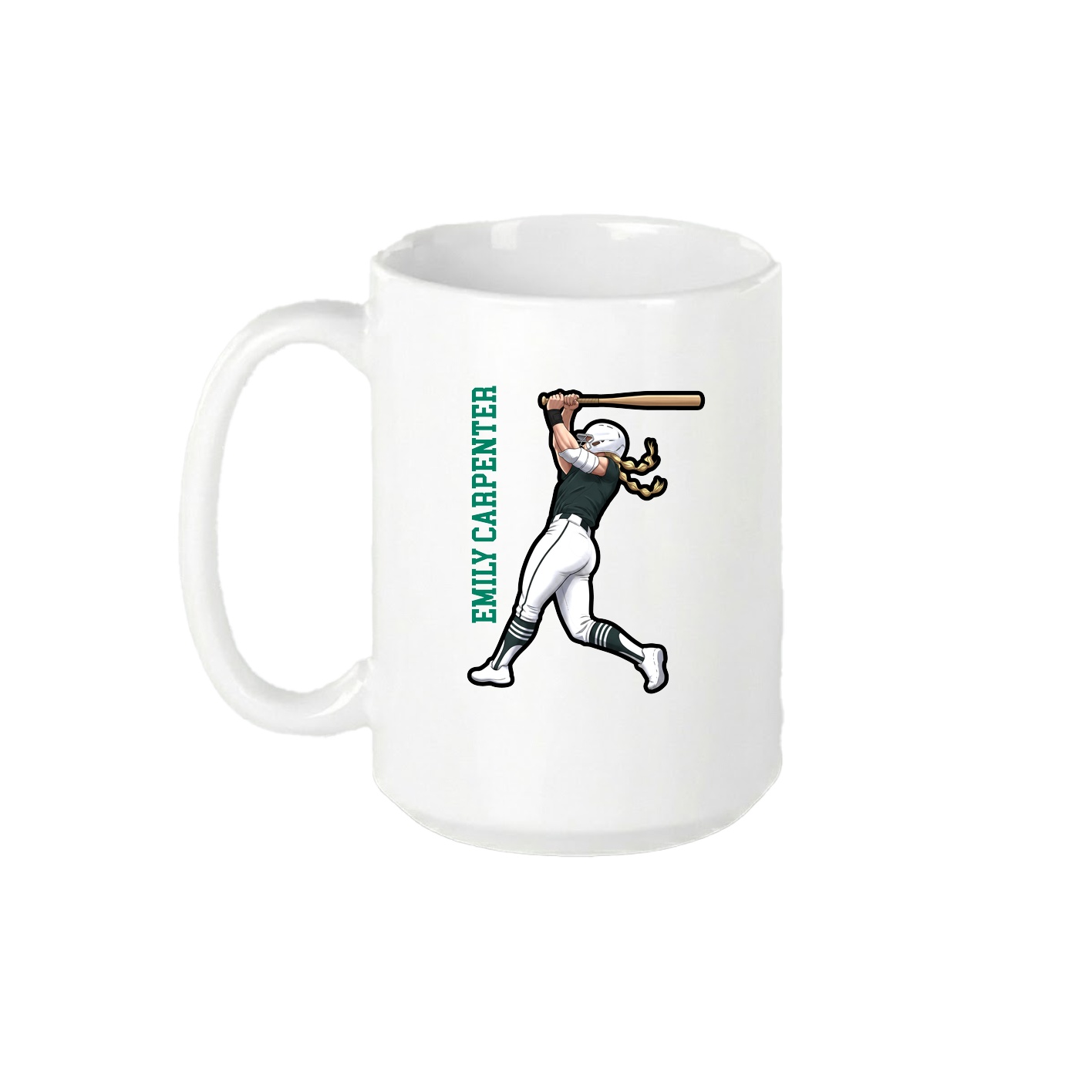 15oz Coffee Mug — Name Vertical in White